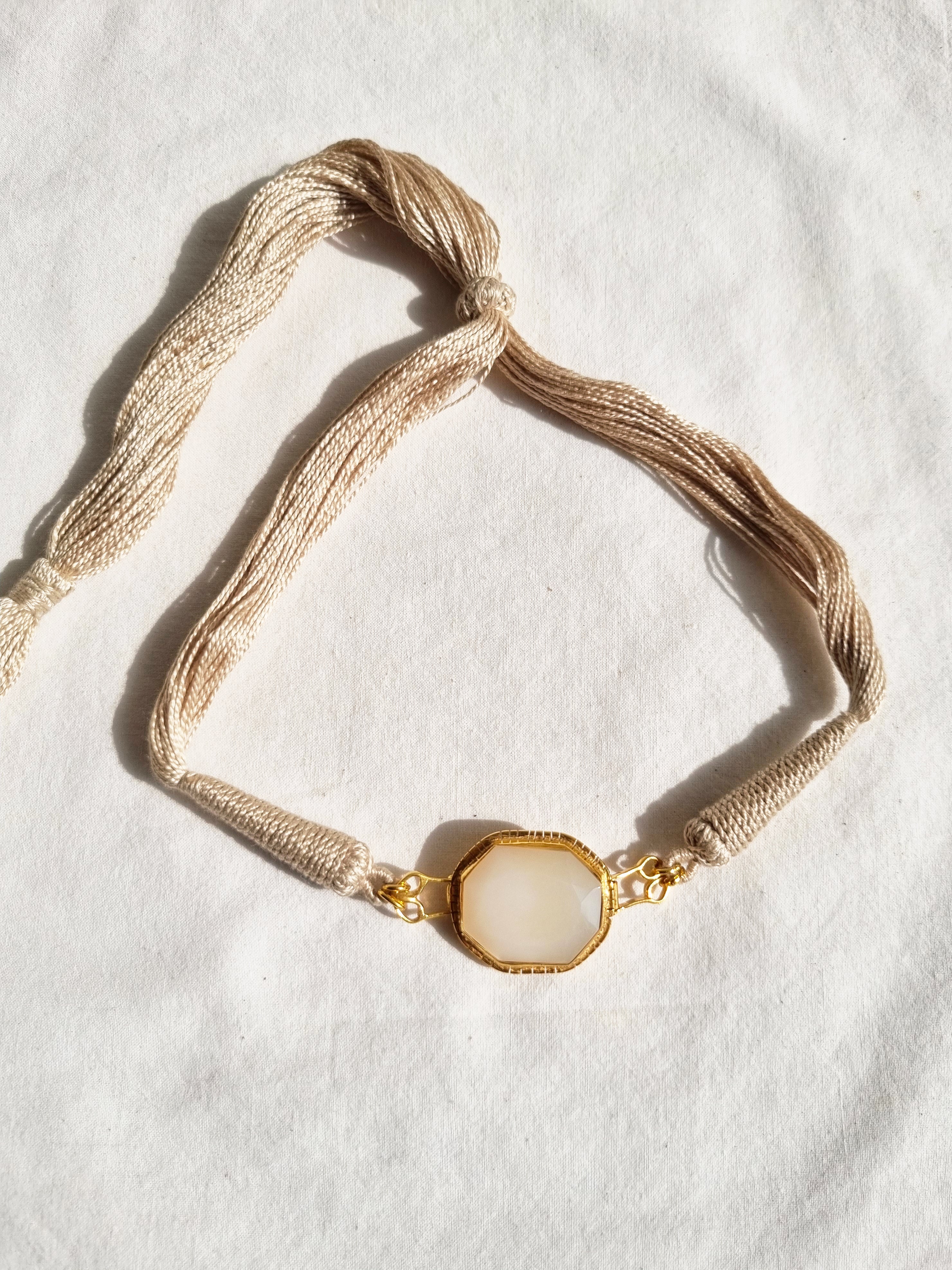 reva - Jasmine's White Moonstone Choker