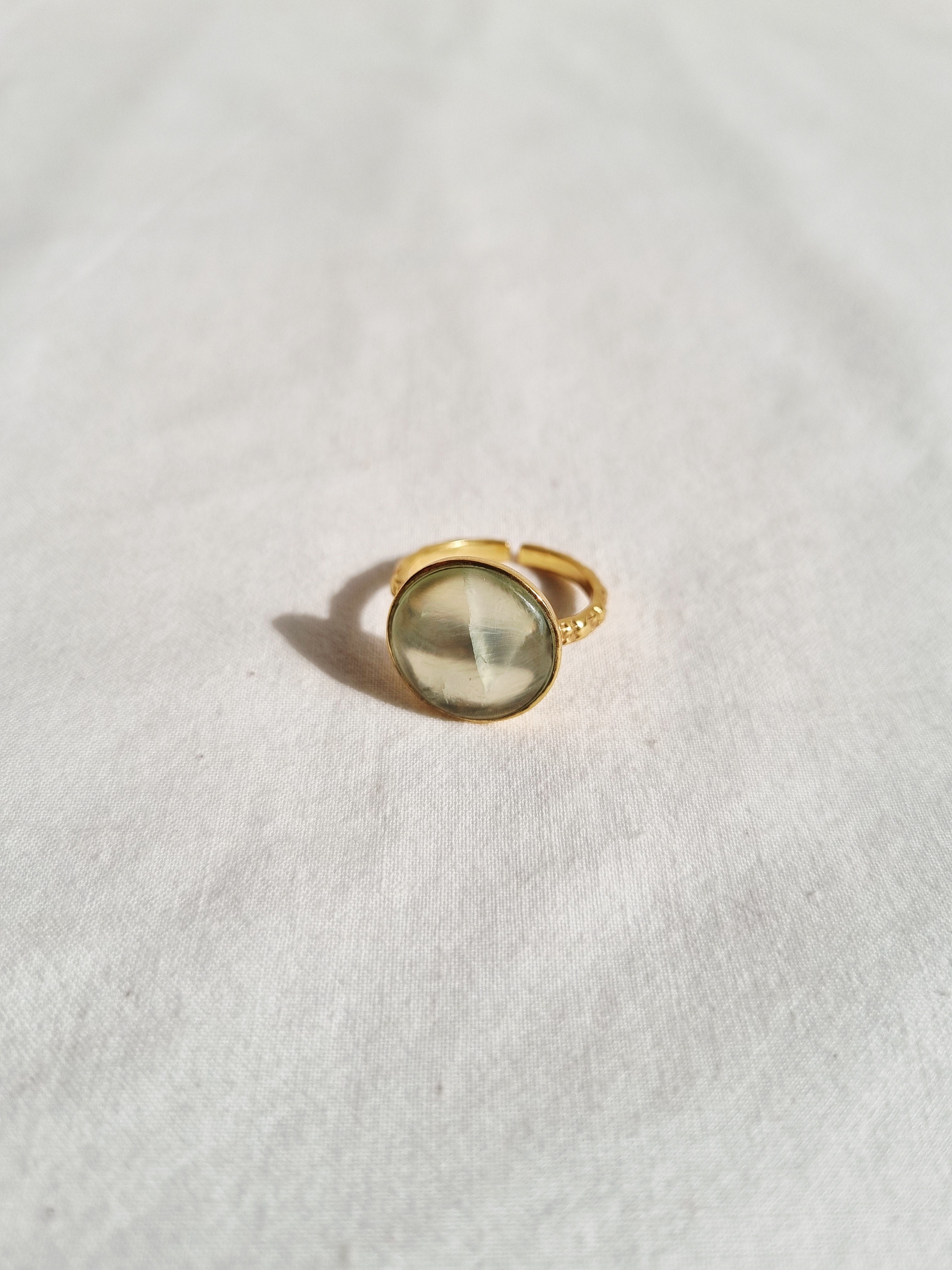 surya - Prehnite Sun Ring