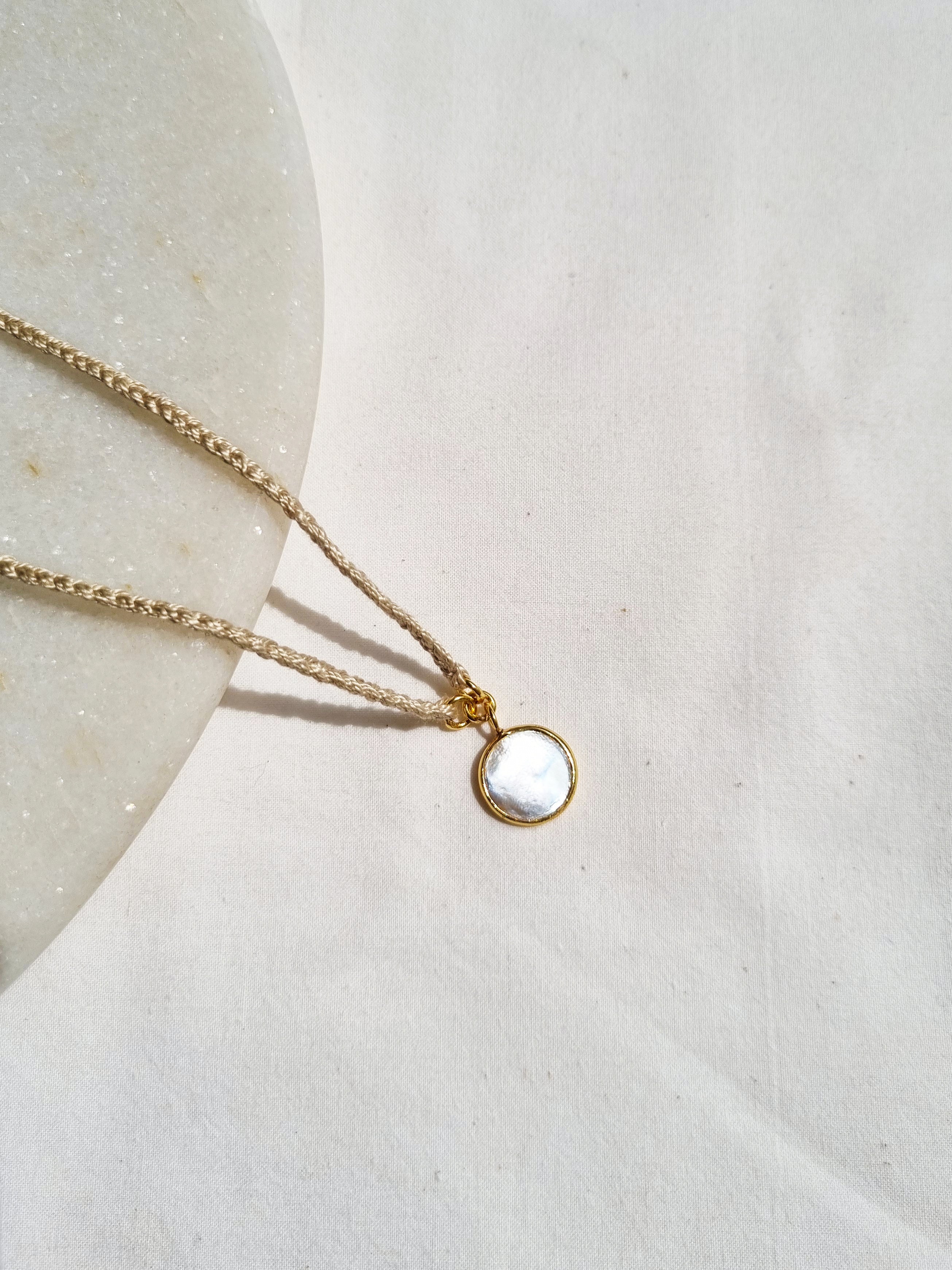 matsya - Mother of Pearl Round Charm Rakhi