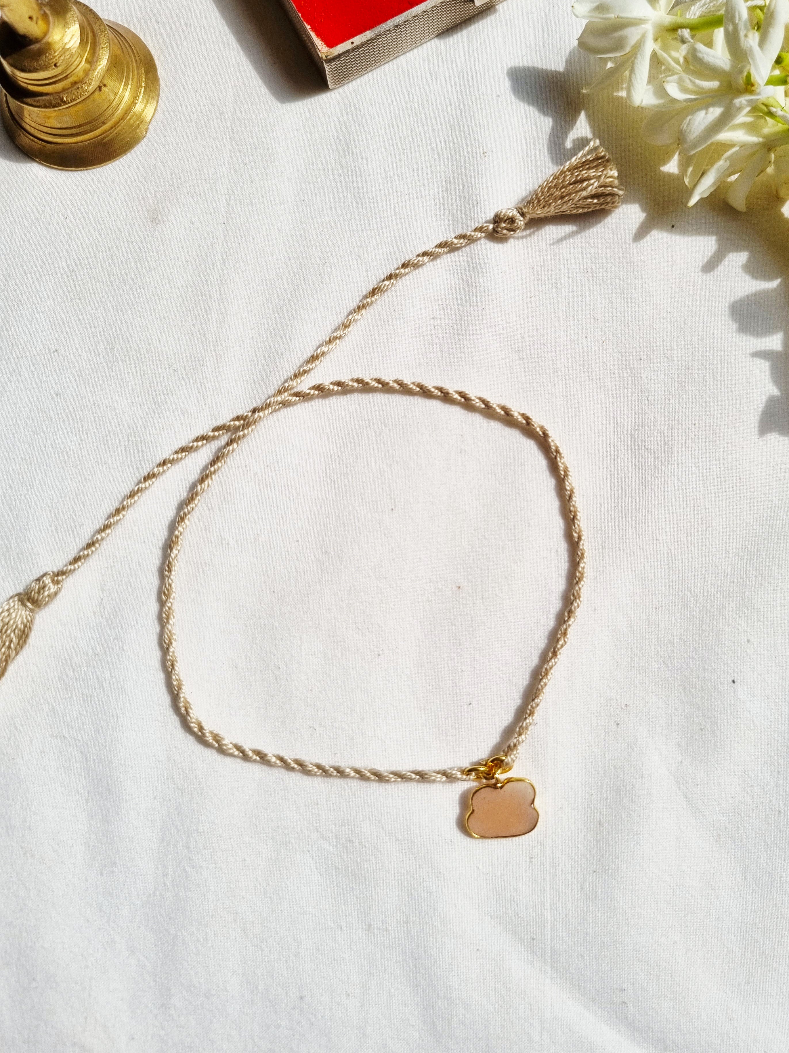 amegh - Peach Moonstone Cloud Charm Rakhi