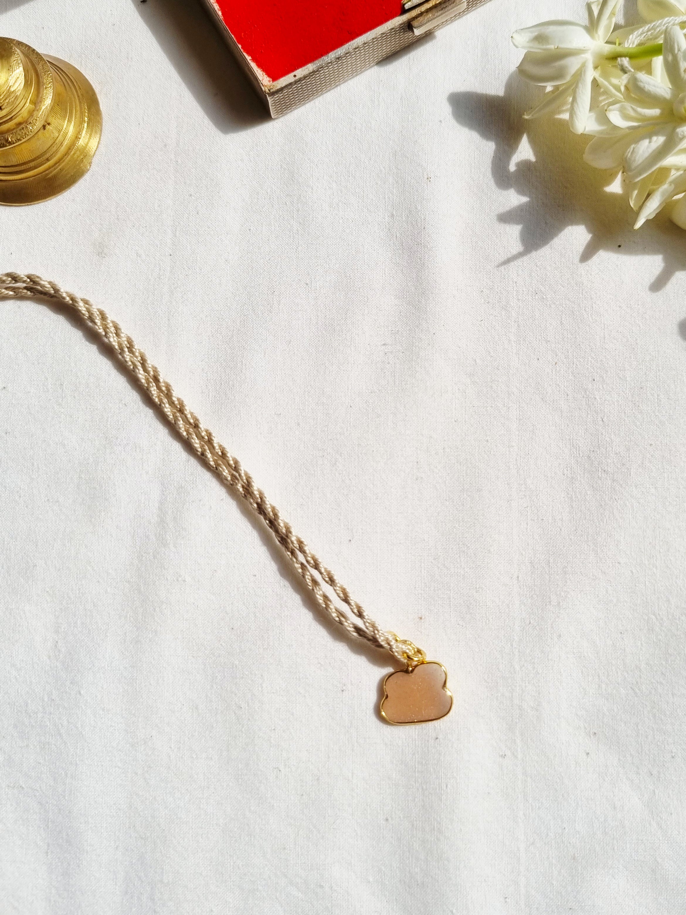 amegh - Peach Moonstone Cloud Charm Rakhi