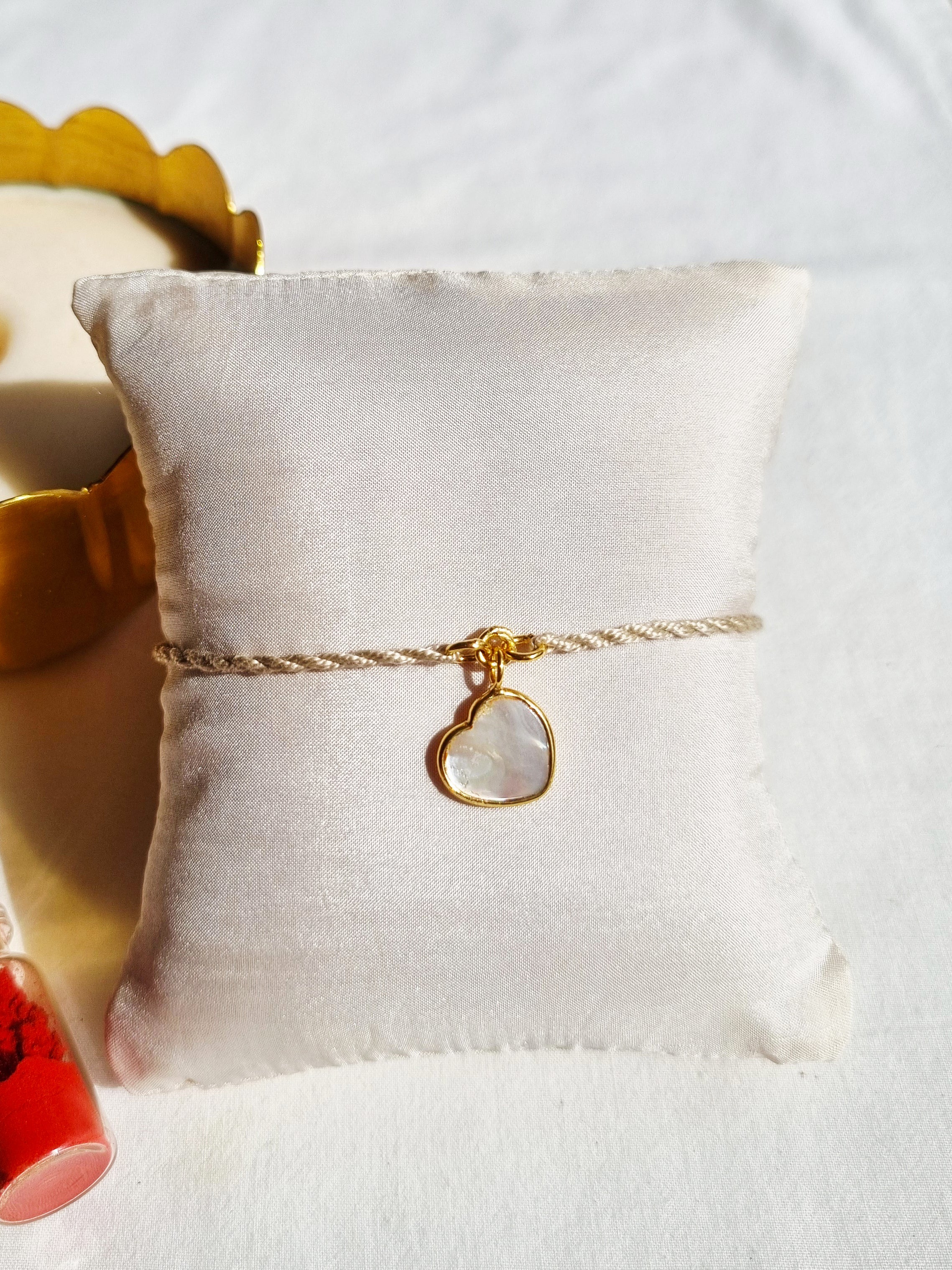 hart - Mother of Pearl Heart Charm Rakhi