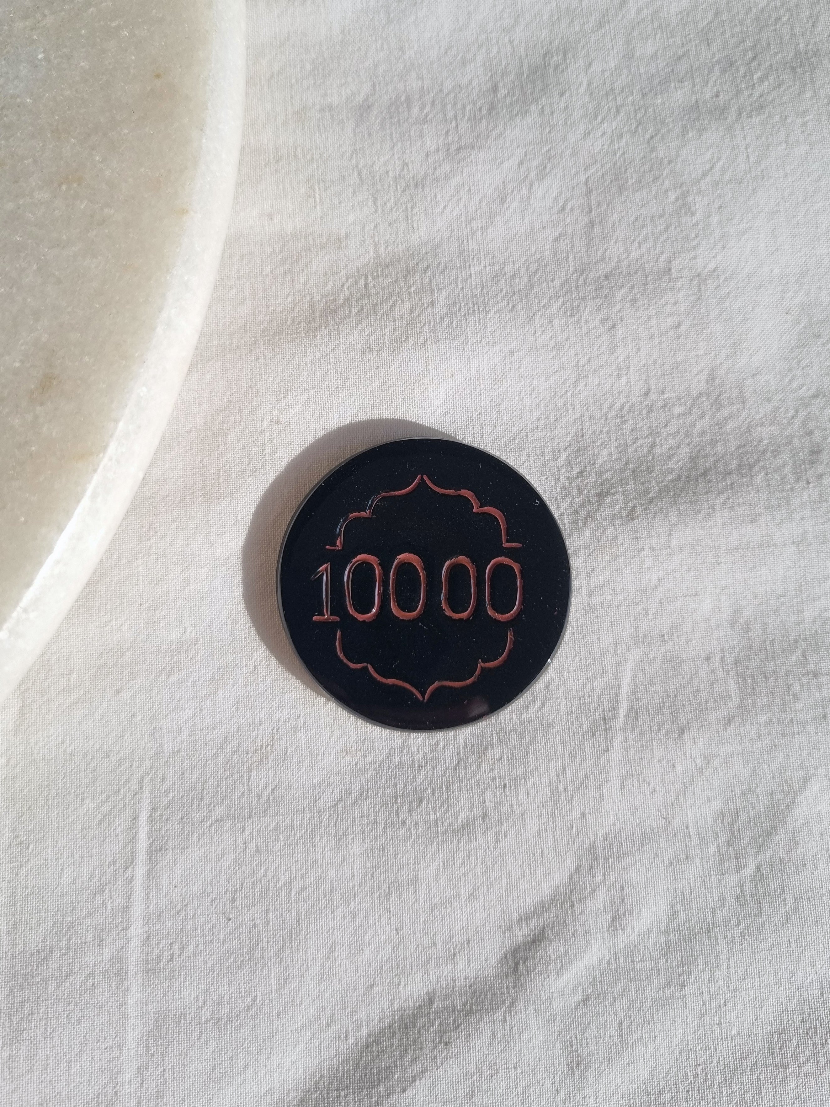 Mughal Poker Chip in Black Onyx