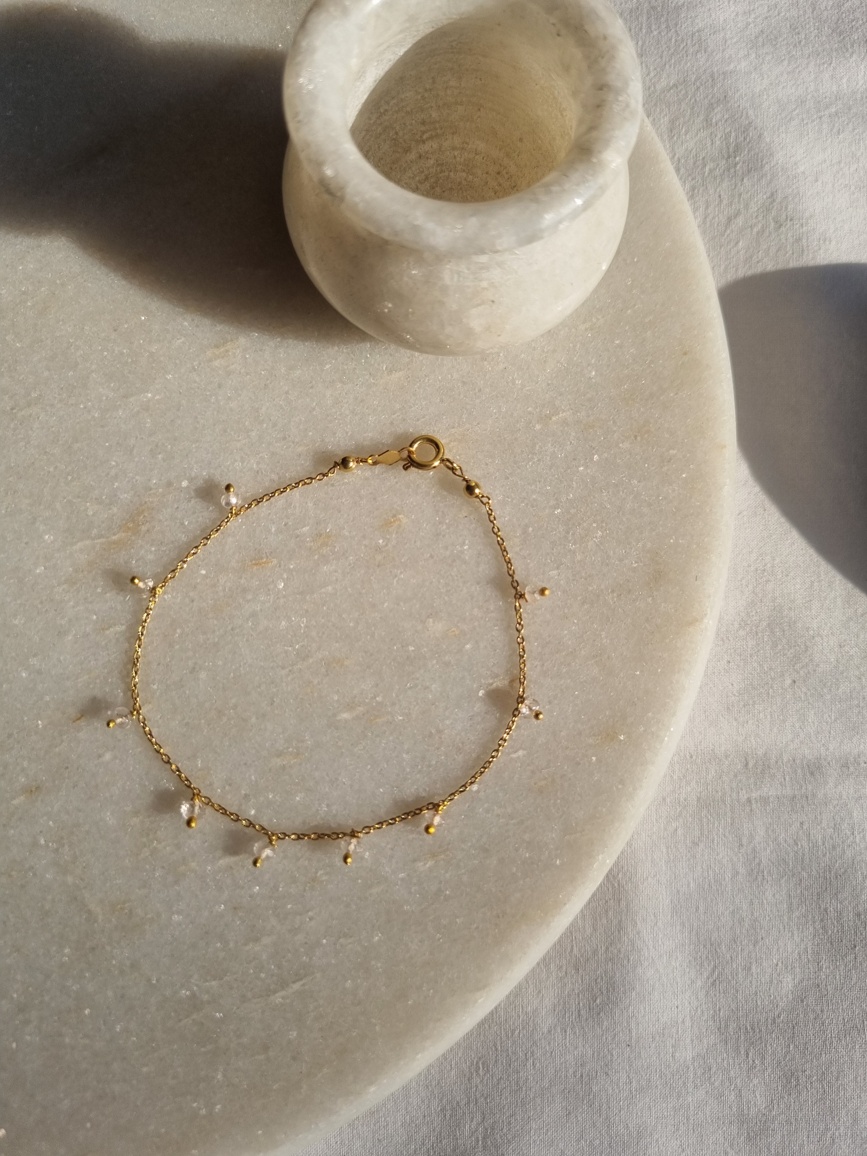 apiti - Rose Quartz Baati Drop Bracelet