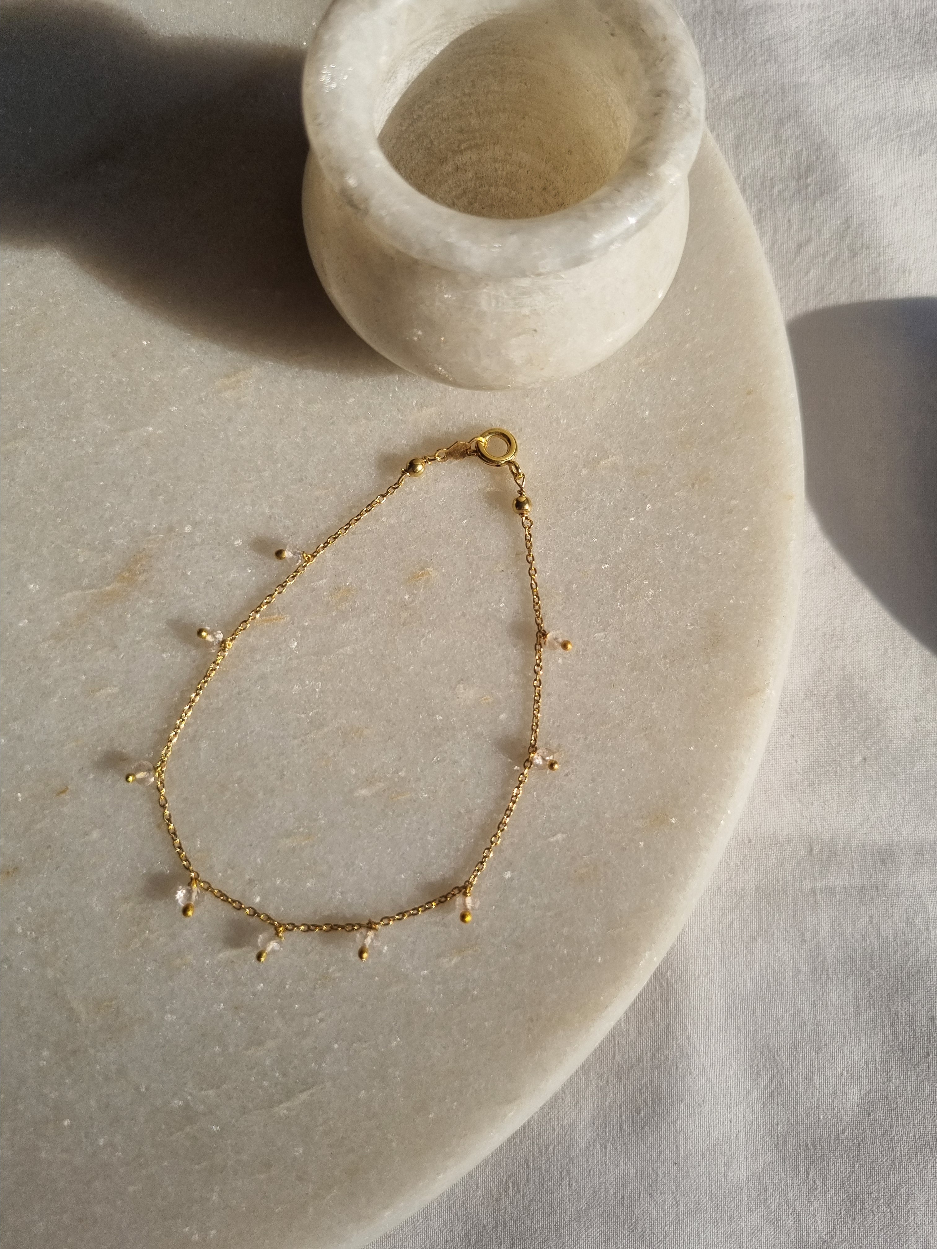 apiti - Rose Quartz Baati Drop Bracelet