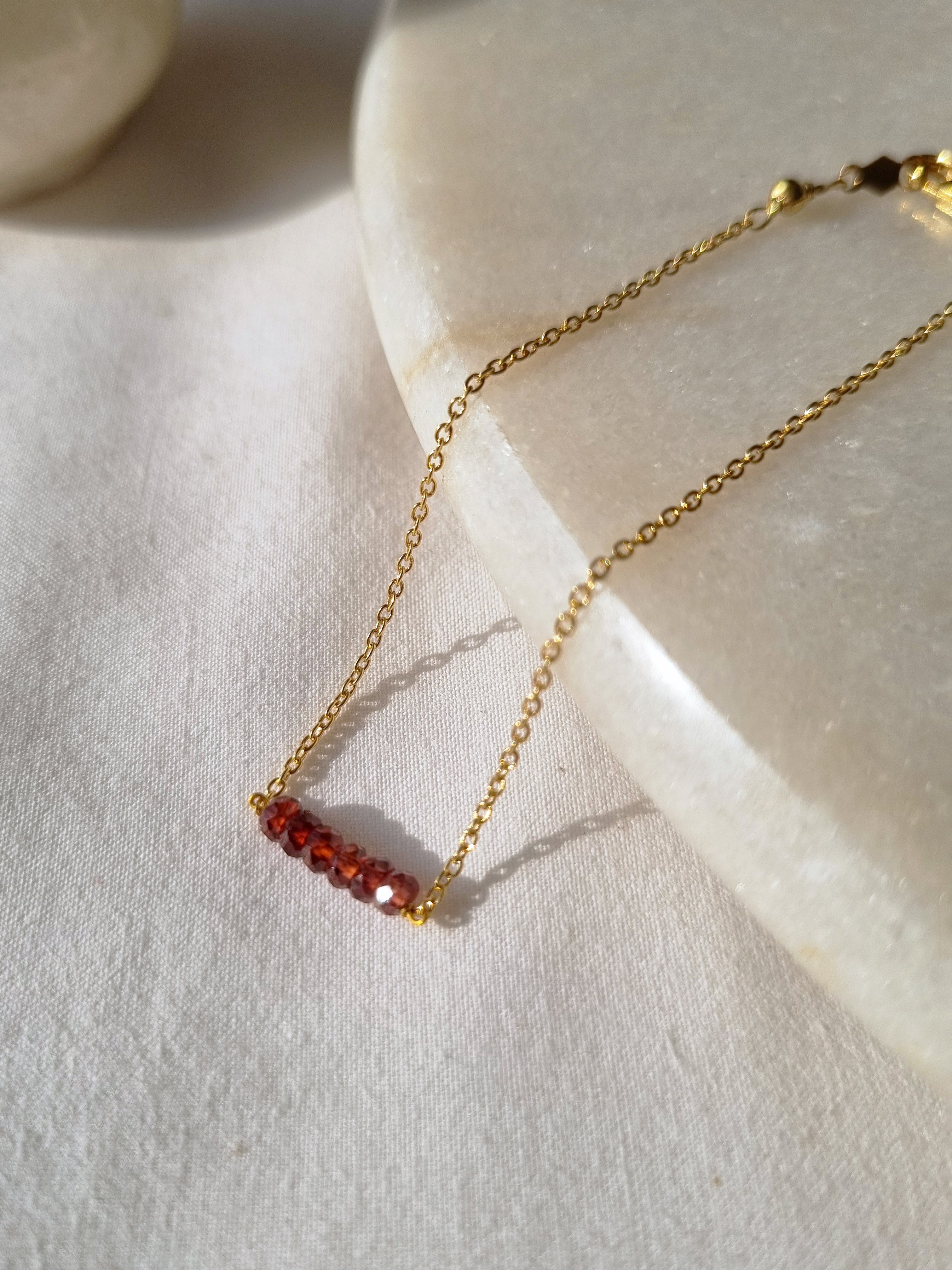 entilae - Garnet Baati Bar Bracelet