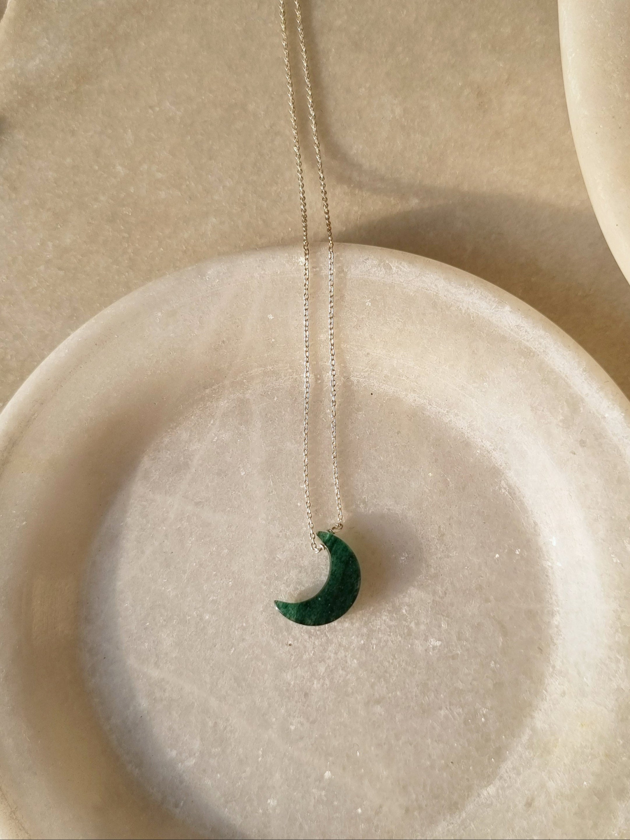 adhva - Green Aventurine Luna Pendant
