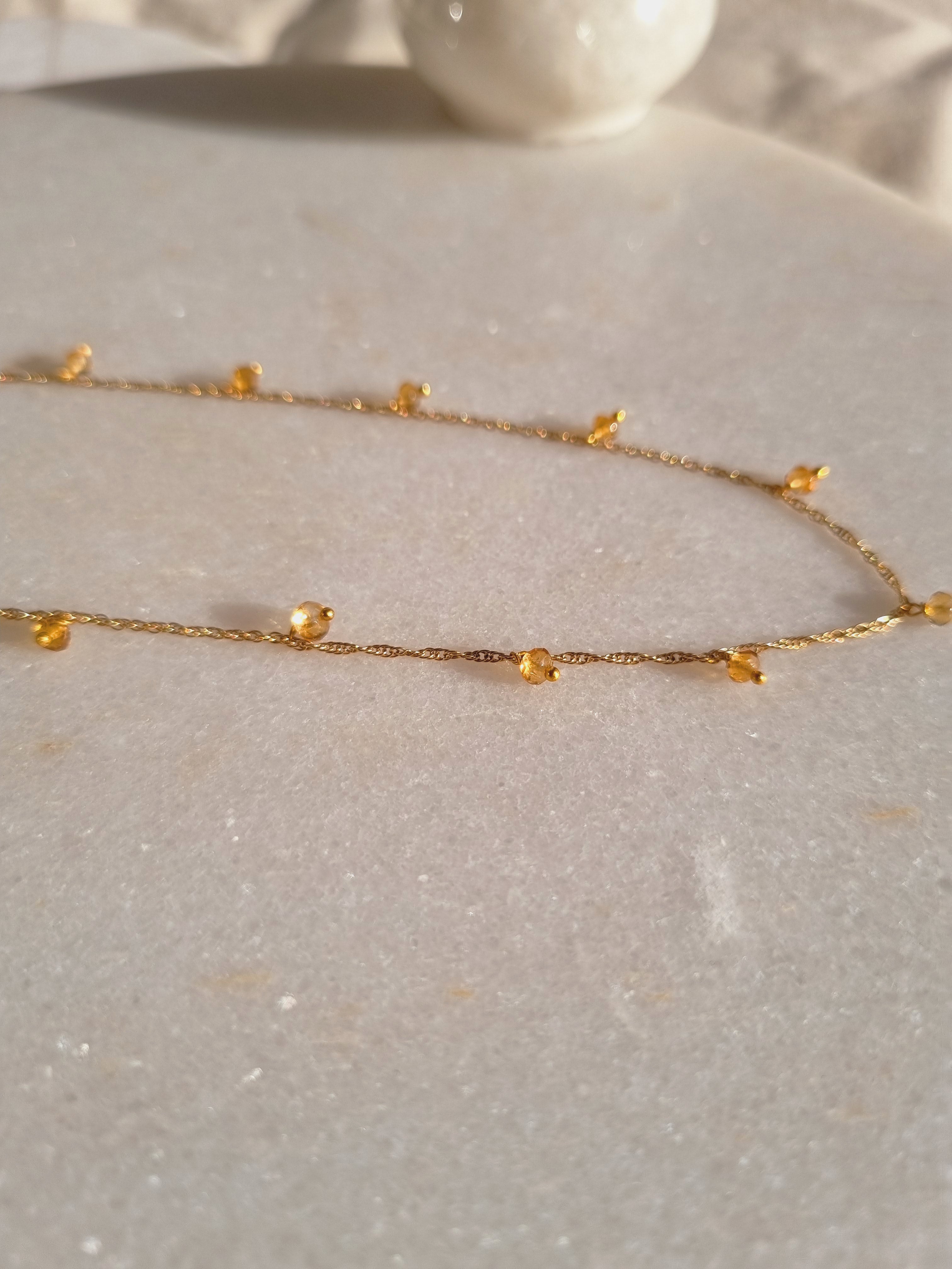 apit - Citrine Baati Drop Choker