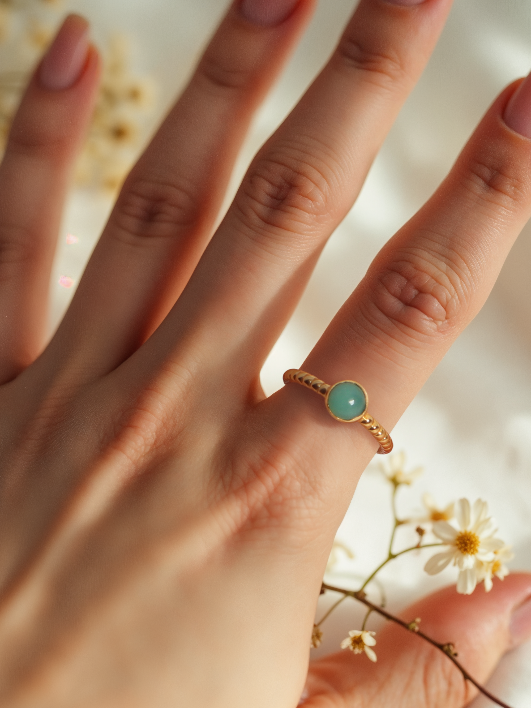 sukra - Chrysoprase Venus Ring
