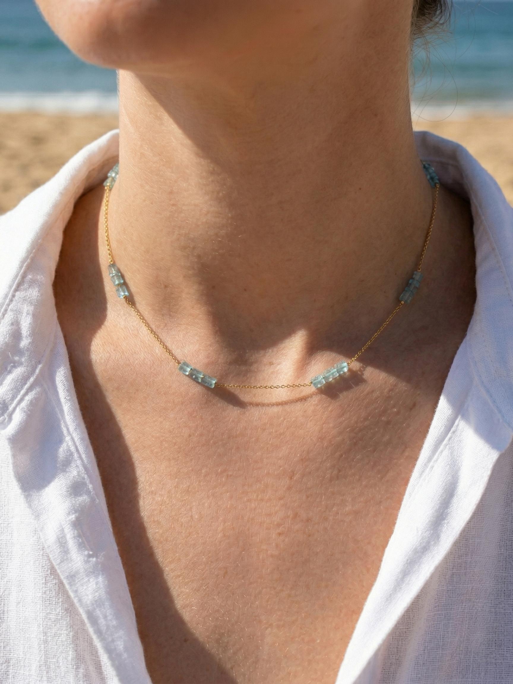 sarva - Apatite Tube Choker