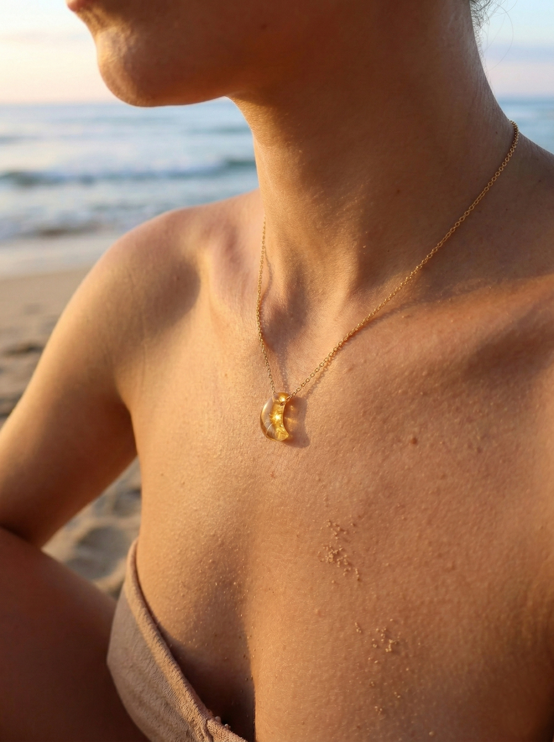 adhva - Citrine Luna Pendant