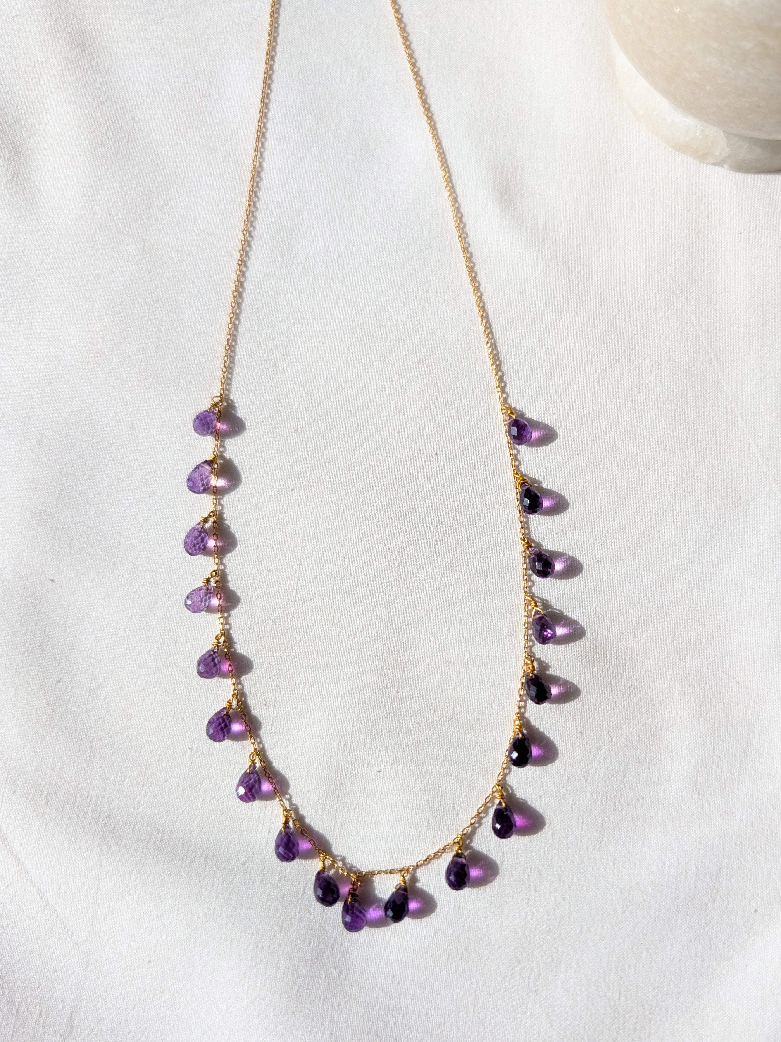visna - Amethyst Tear shaped Drop Choker