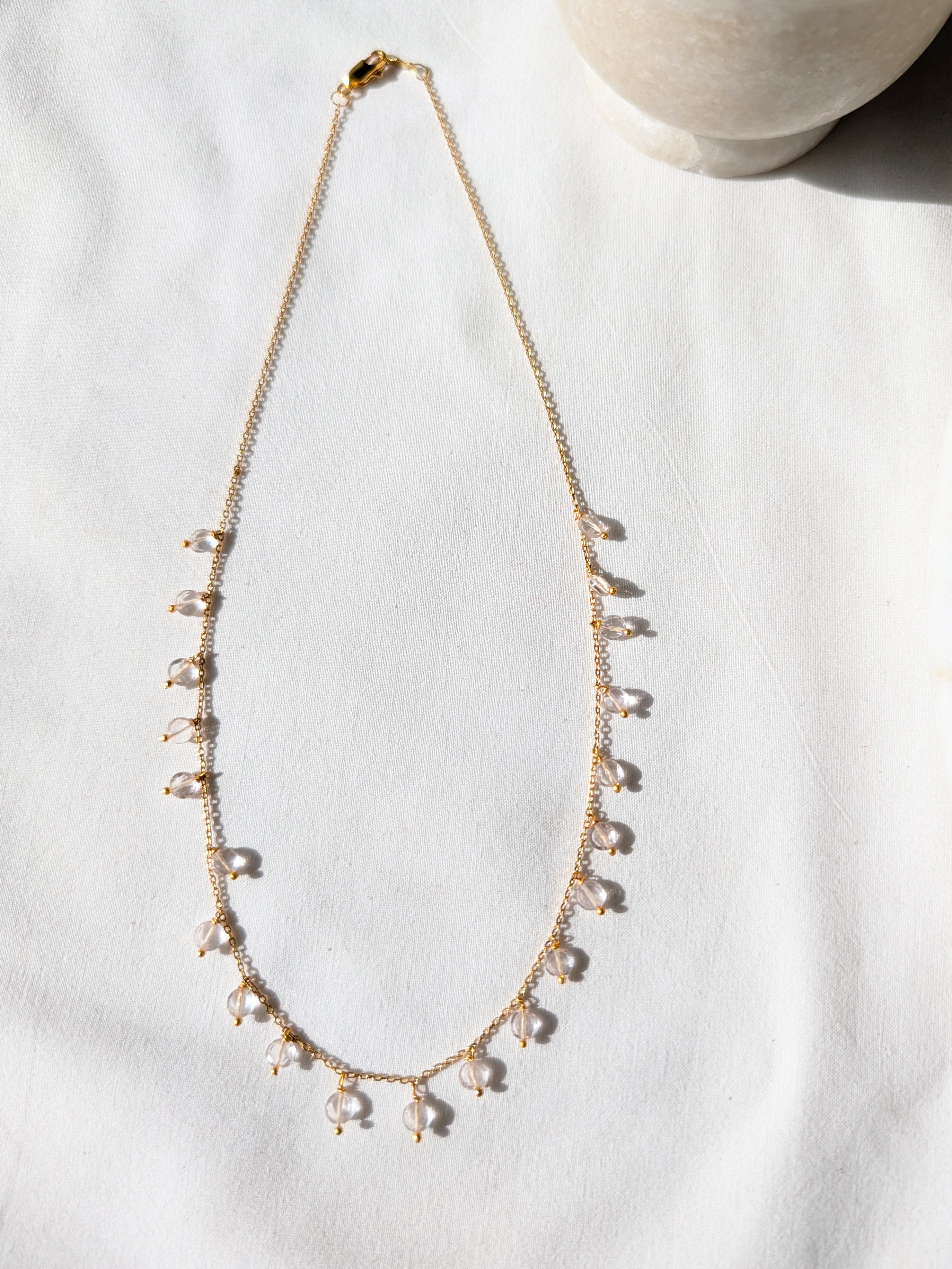 hrasva - Rose Quartz Coin Choker