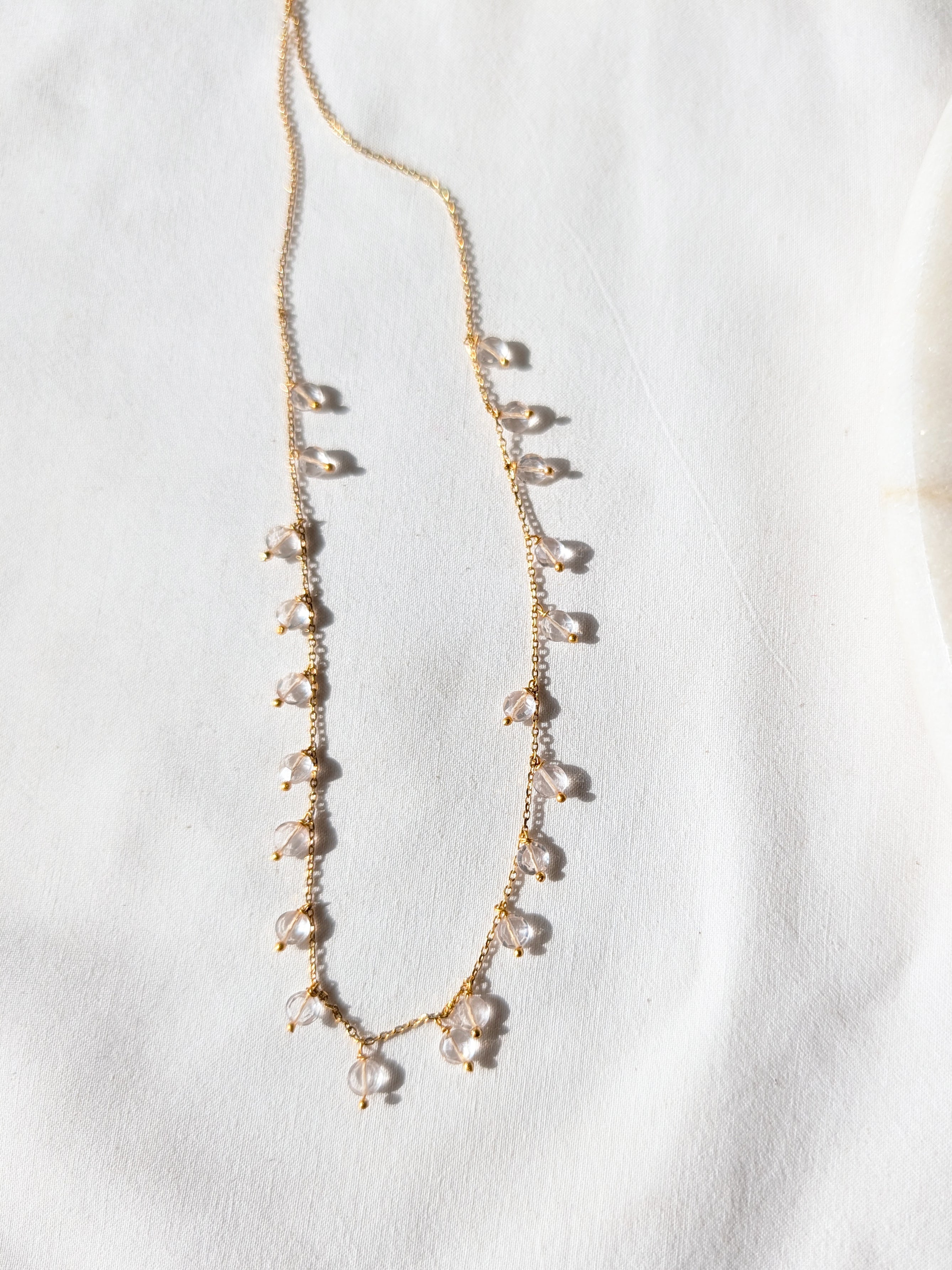 hrasva - Rose Quartz Coin Choker