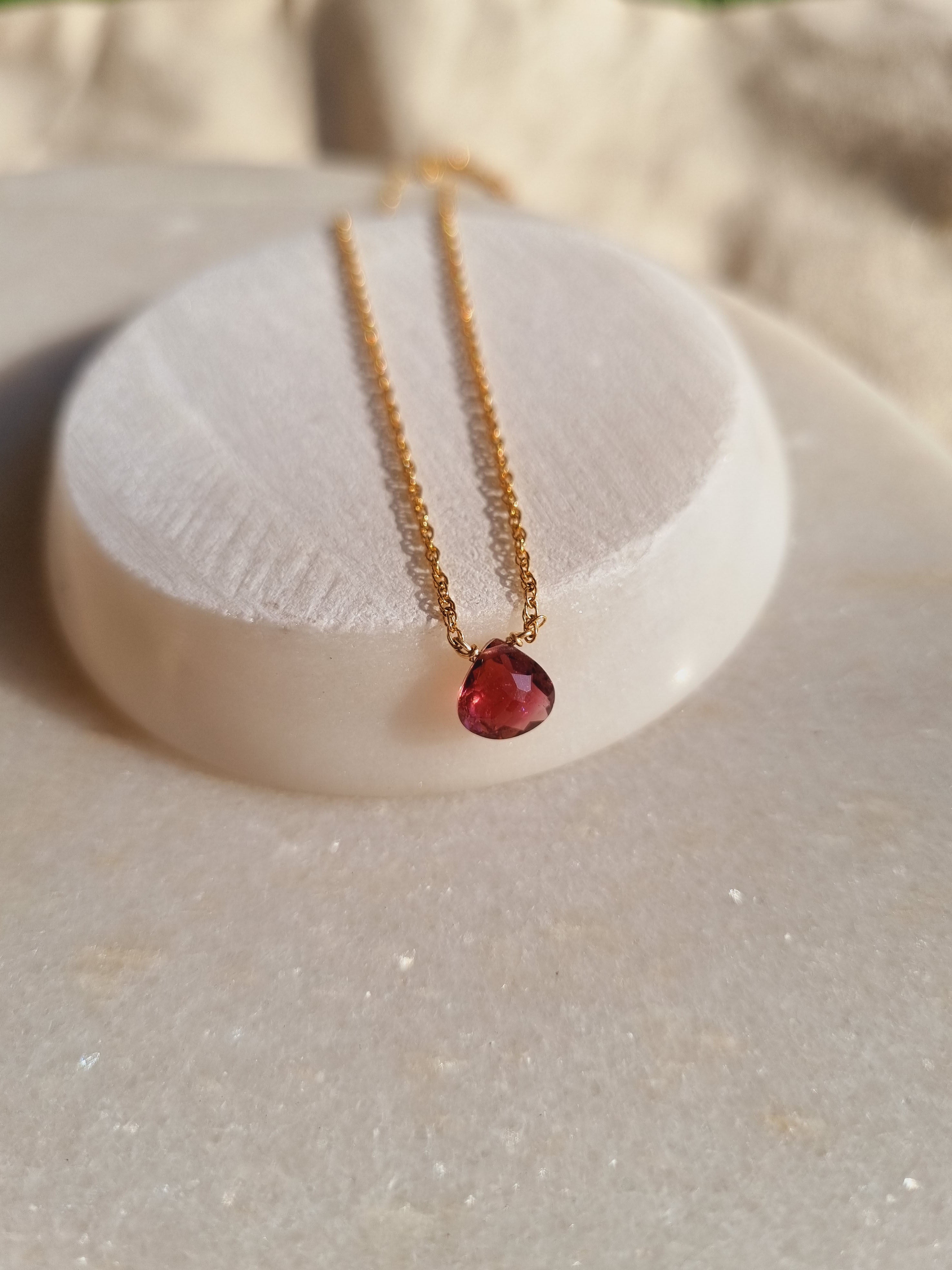 vyam - Pink Tourmaline Heart Shaped Drop