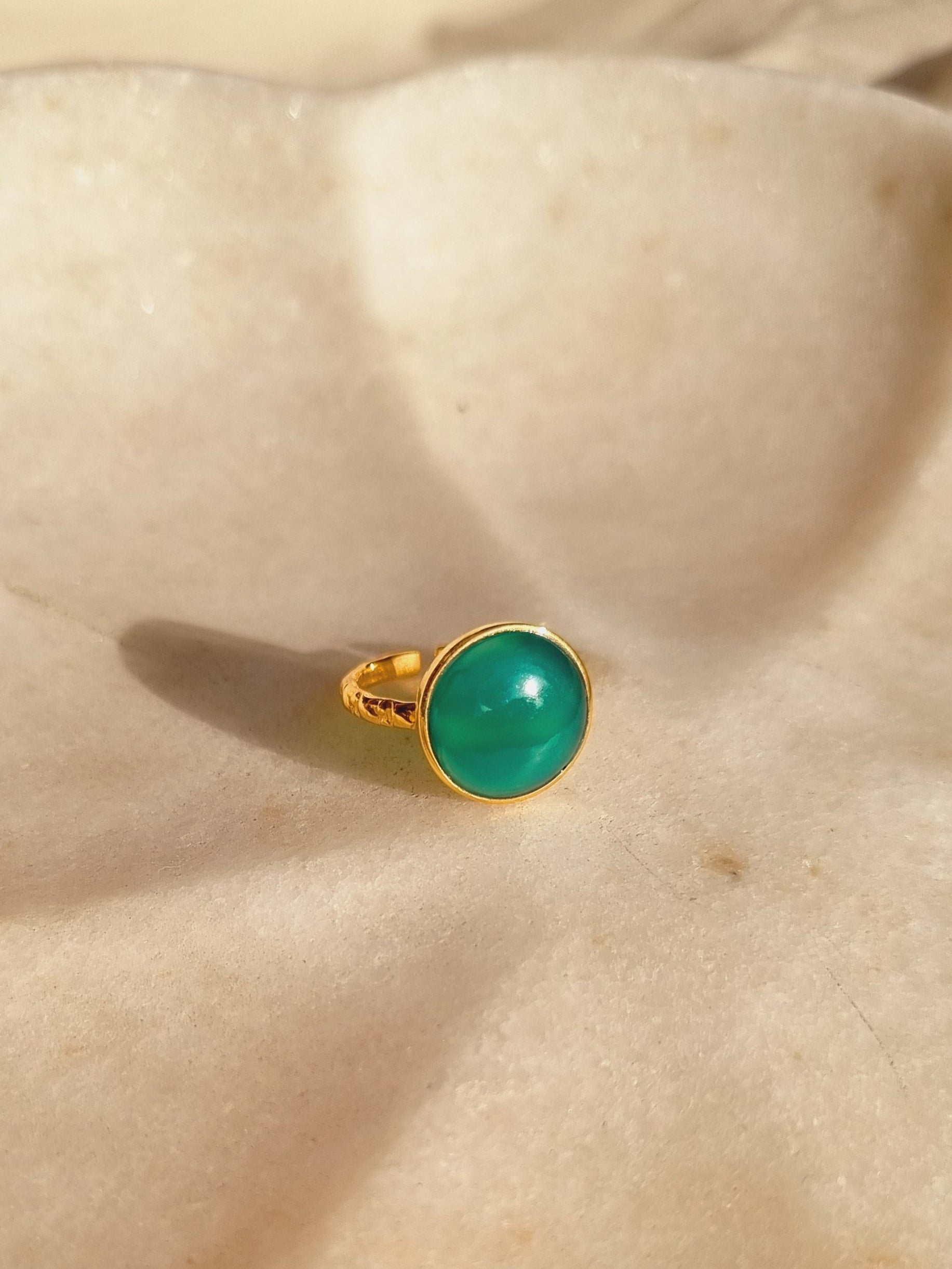 surya - Green Onyx Sun Ring