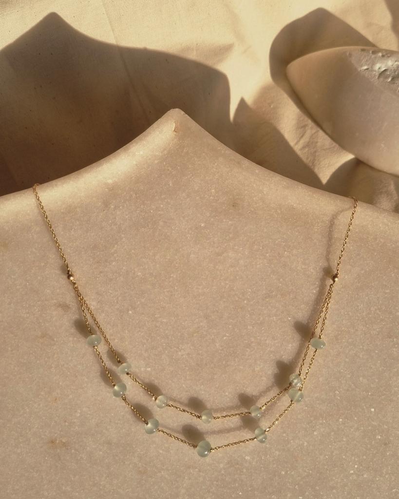 vate - Aquamarine Baati Layered Choker