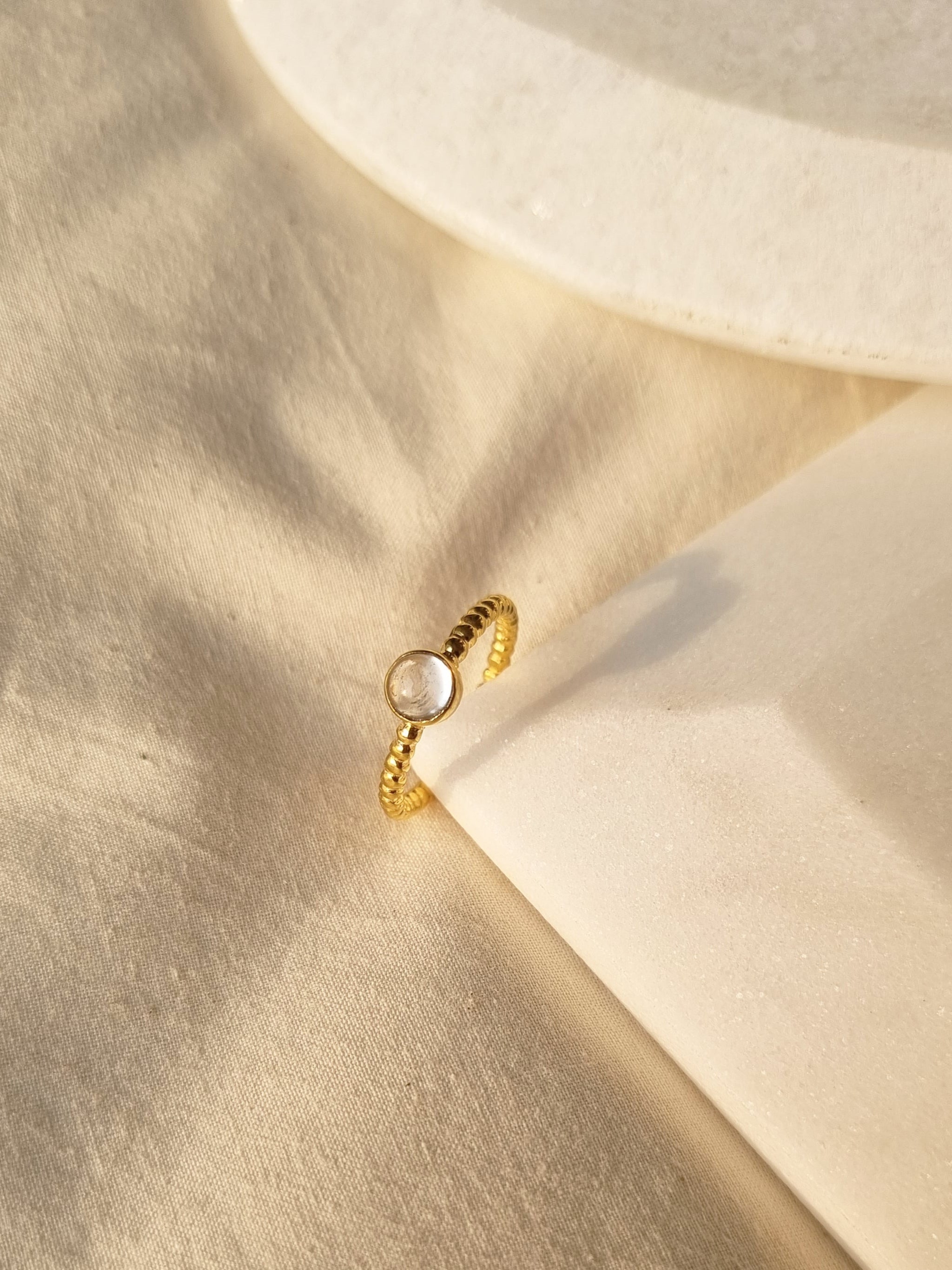 sukra - Clear Quartz Venus Ring