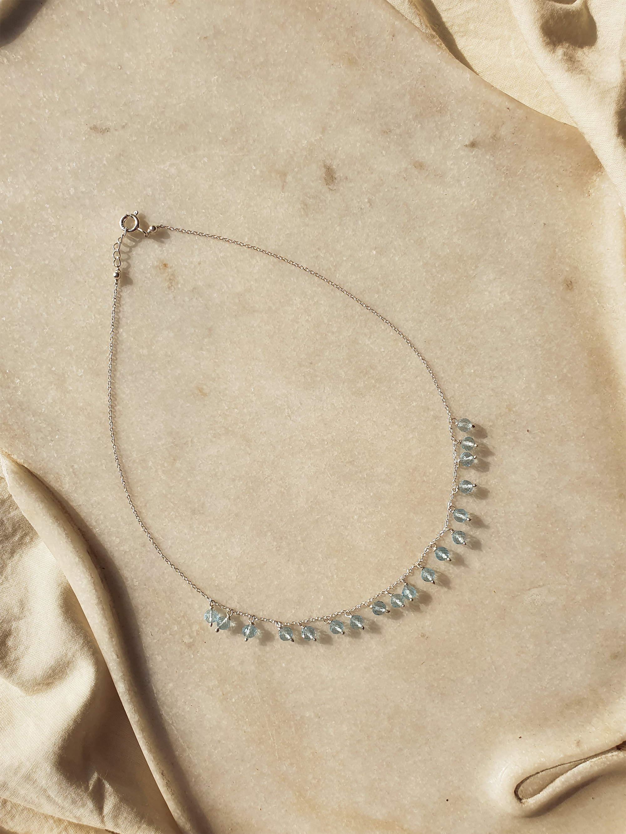 ihva - Blue Topaz Baati Drops Choker