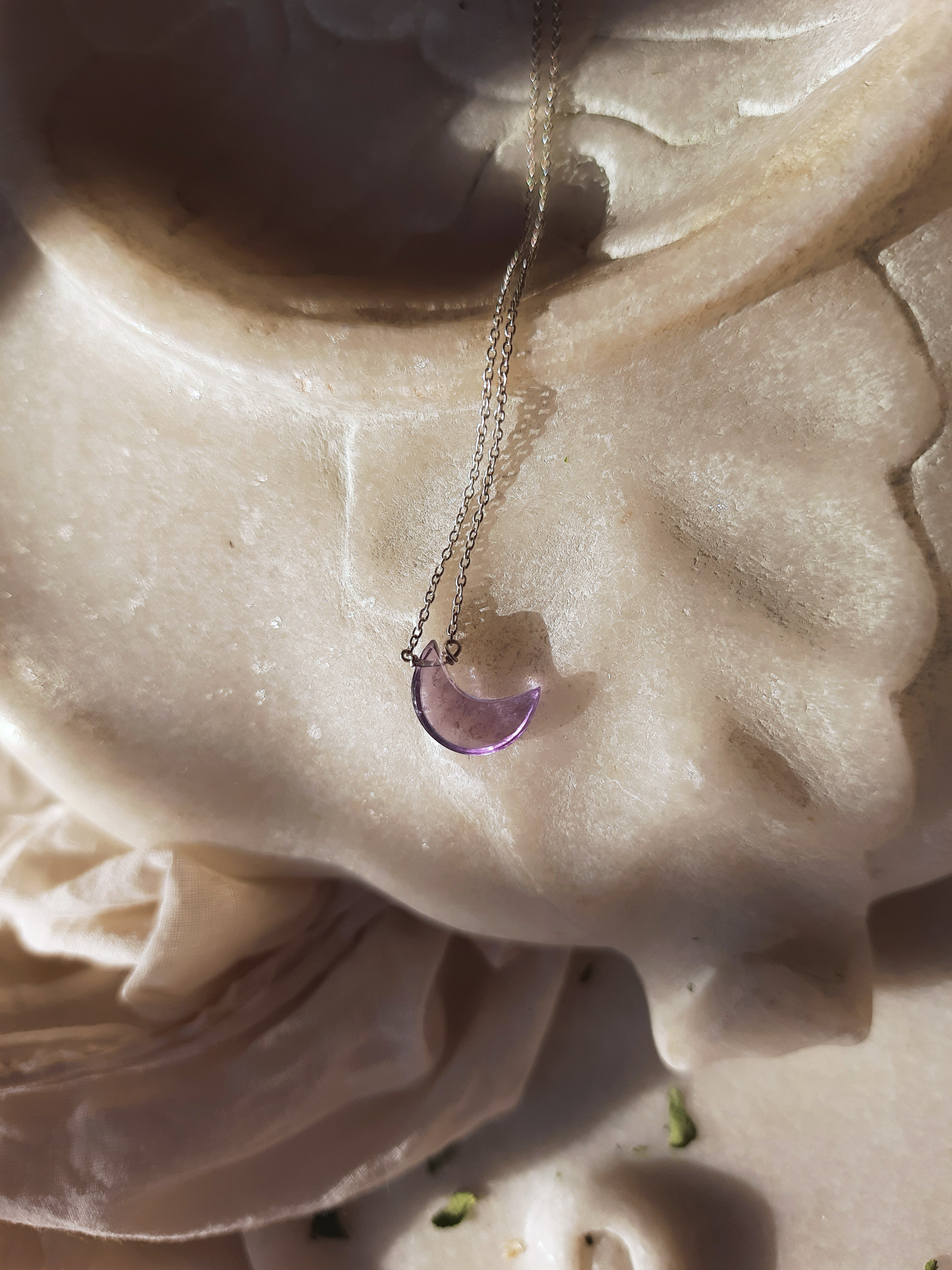 adhva - Amethyst Luna Pendant
