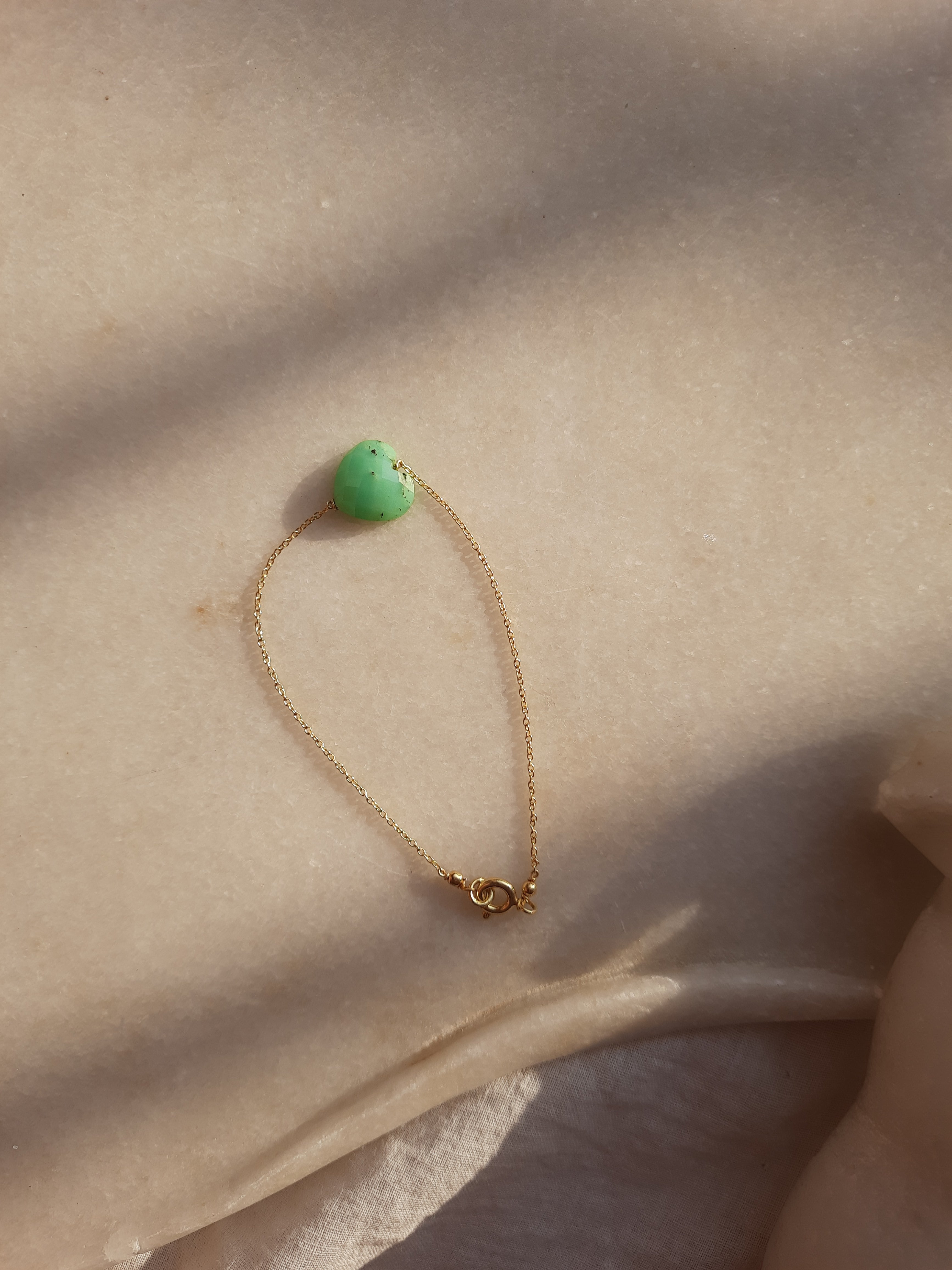 amsa - Chrysoprase Heart Bracelet
