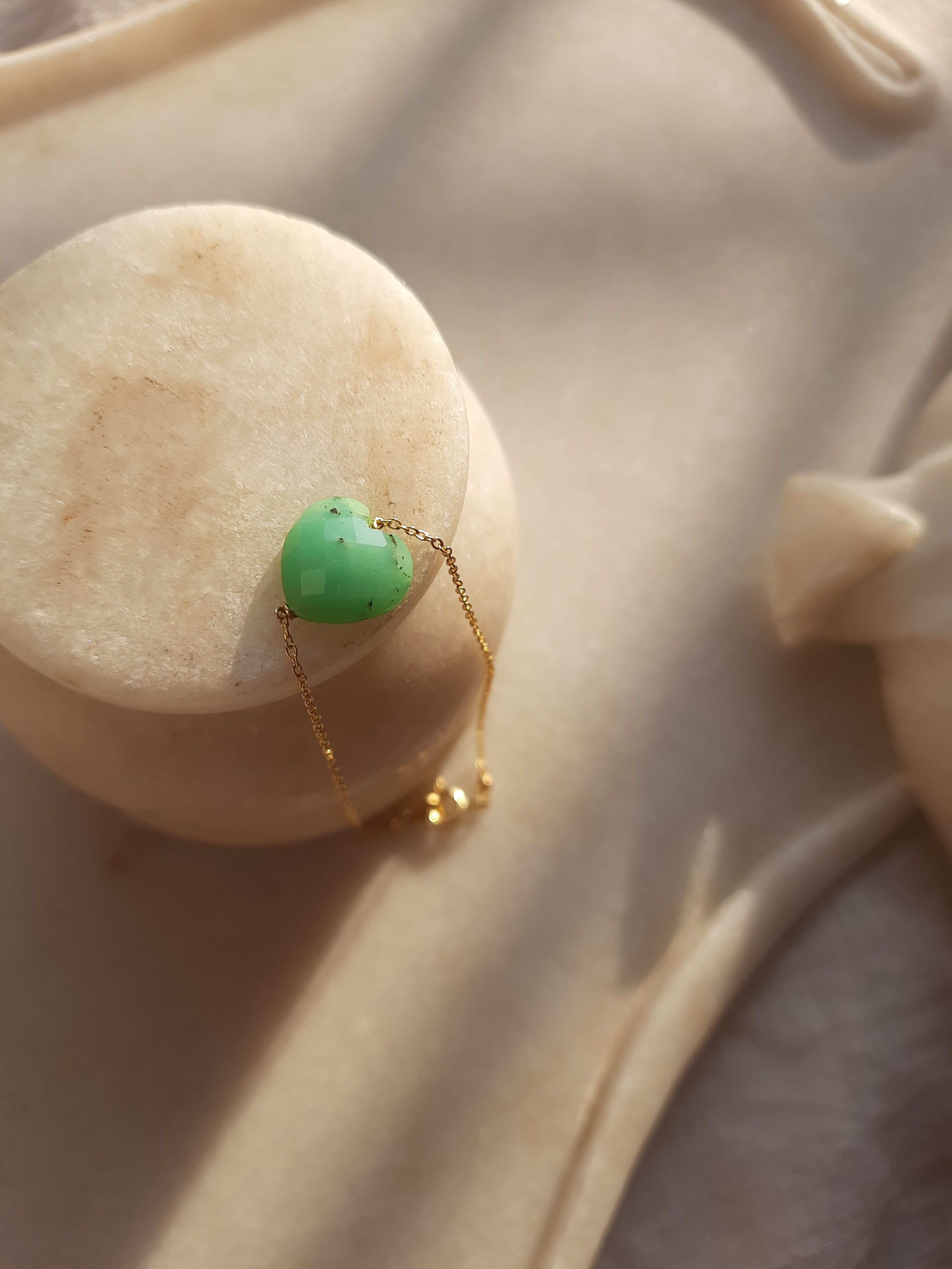 amsa - Chrysoprase Heart Bracelet