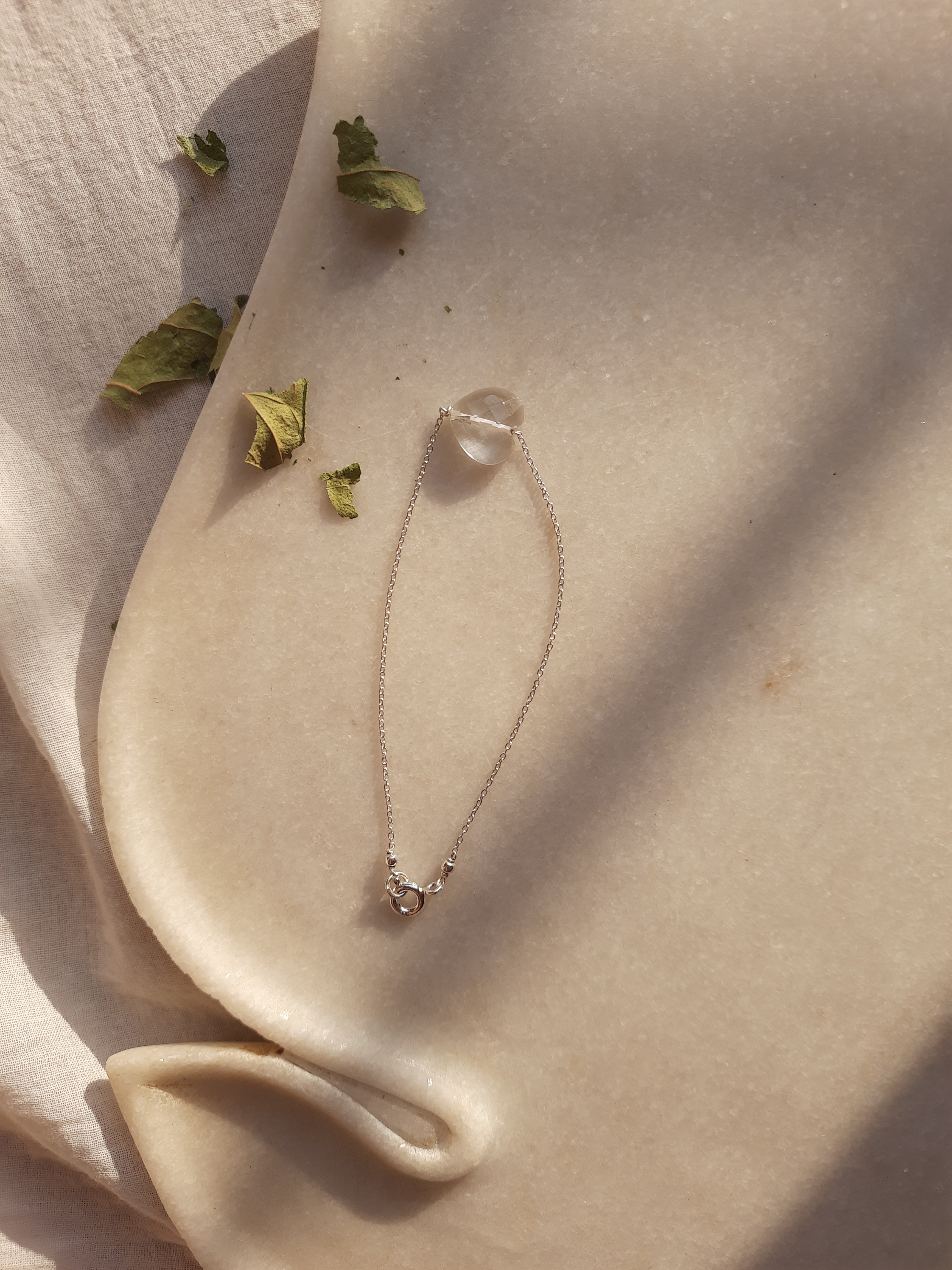 amsa - Clear Quartz Heart Bracelet