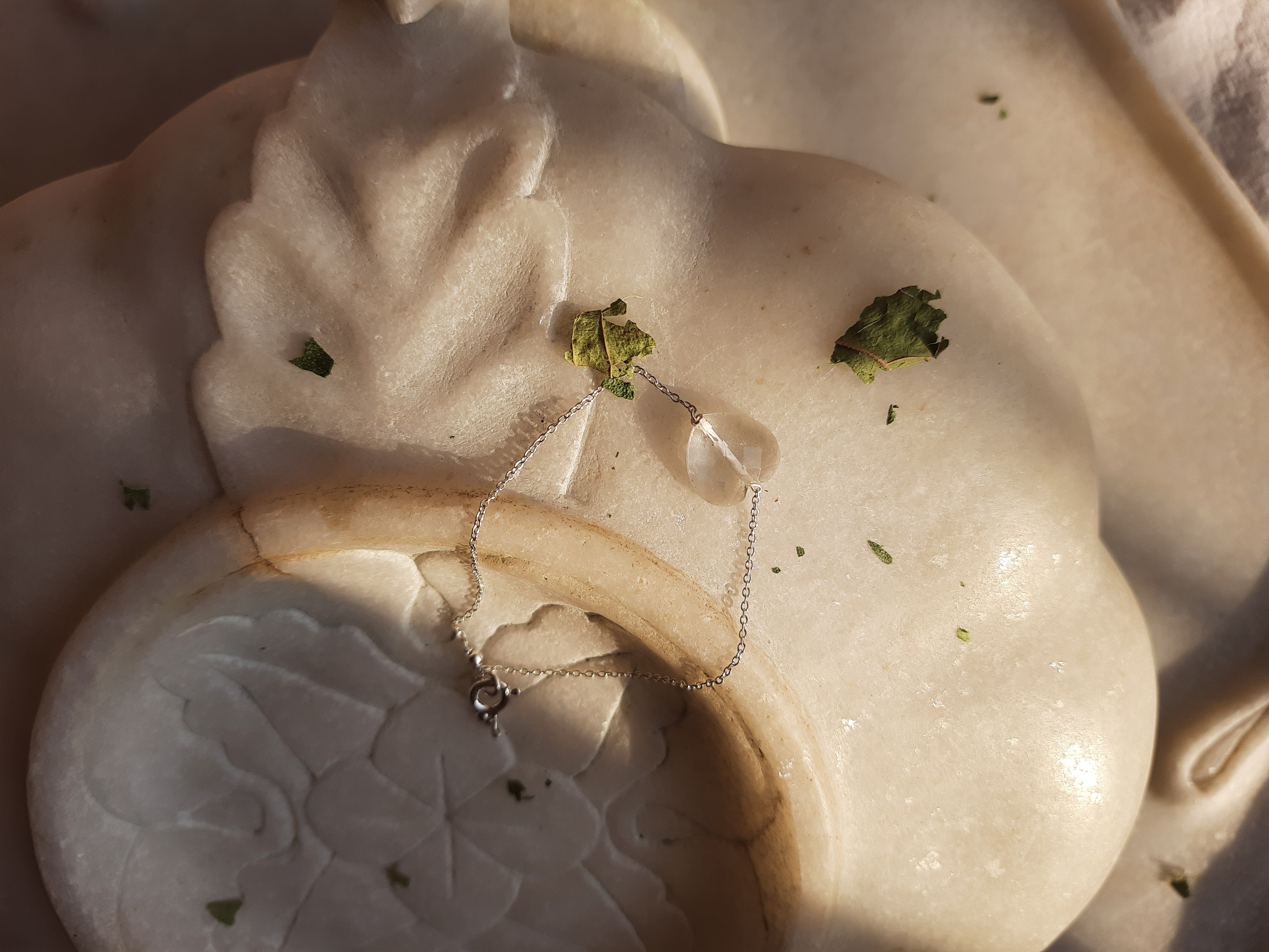 amsa - Clear Quartz Heart Bracelet