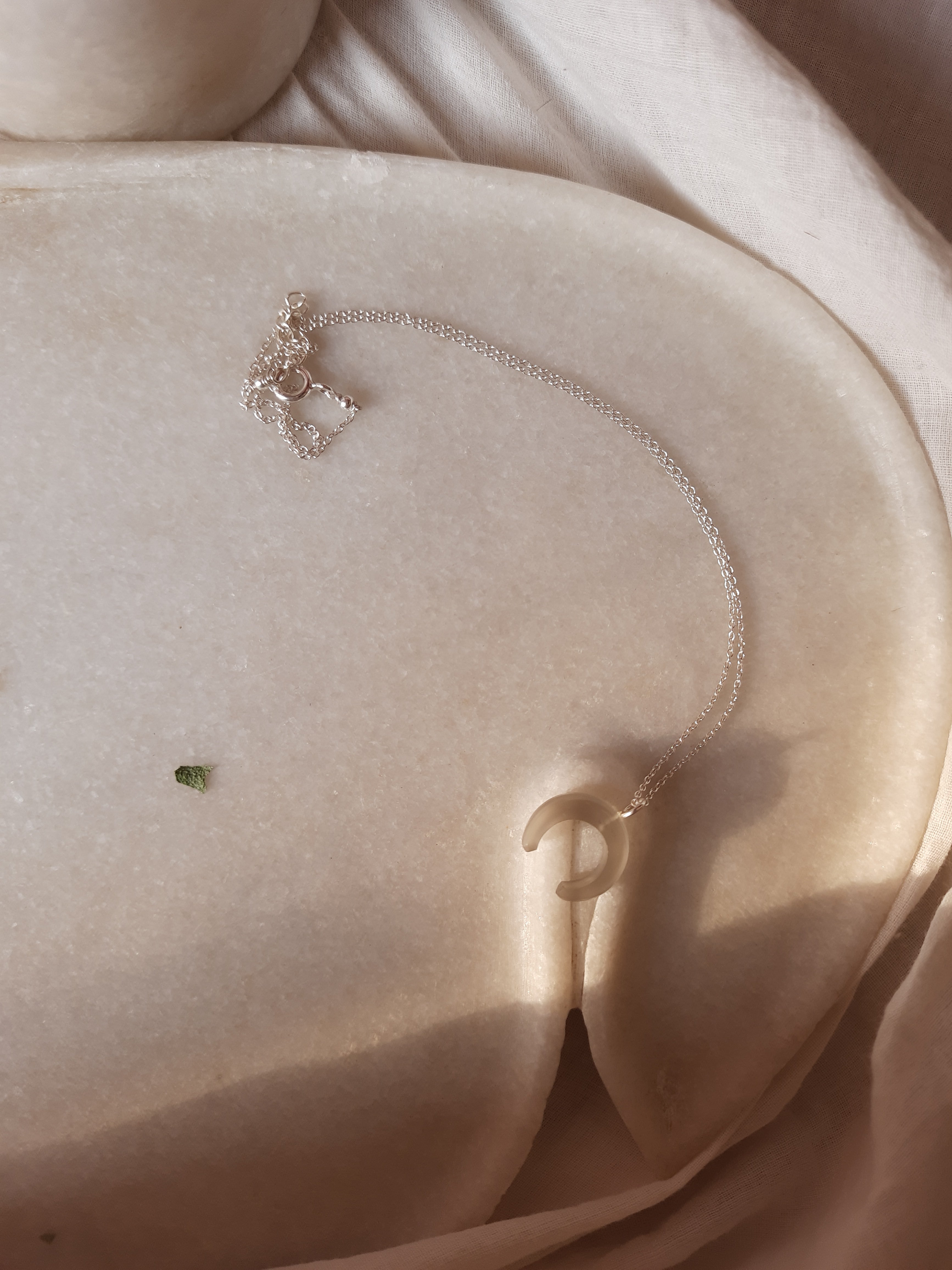 koka - Grey Moonstone Crescent Pendant