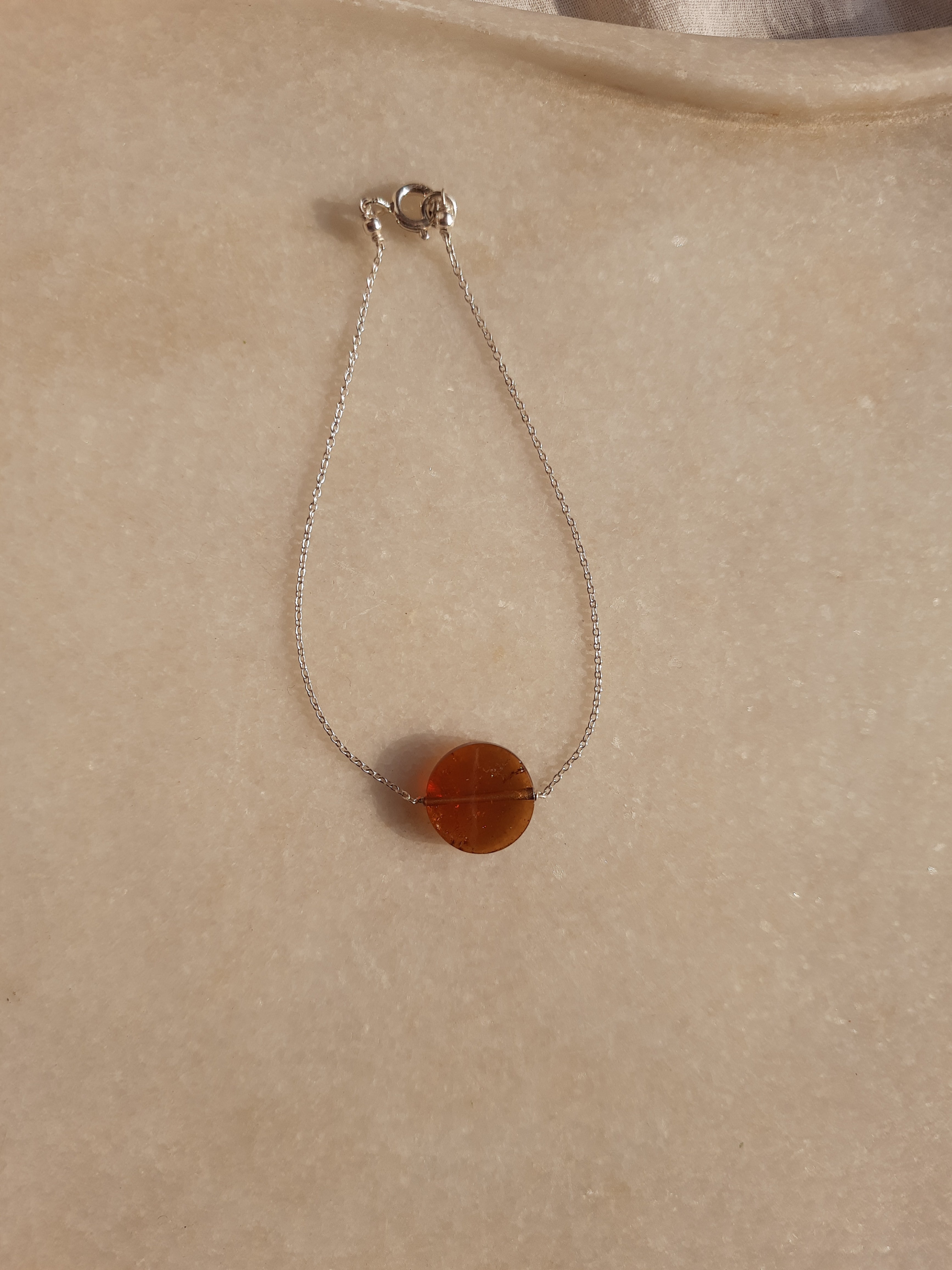 matsya - Hessonite Garnet Round Bracelet