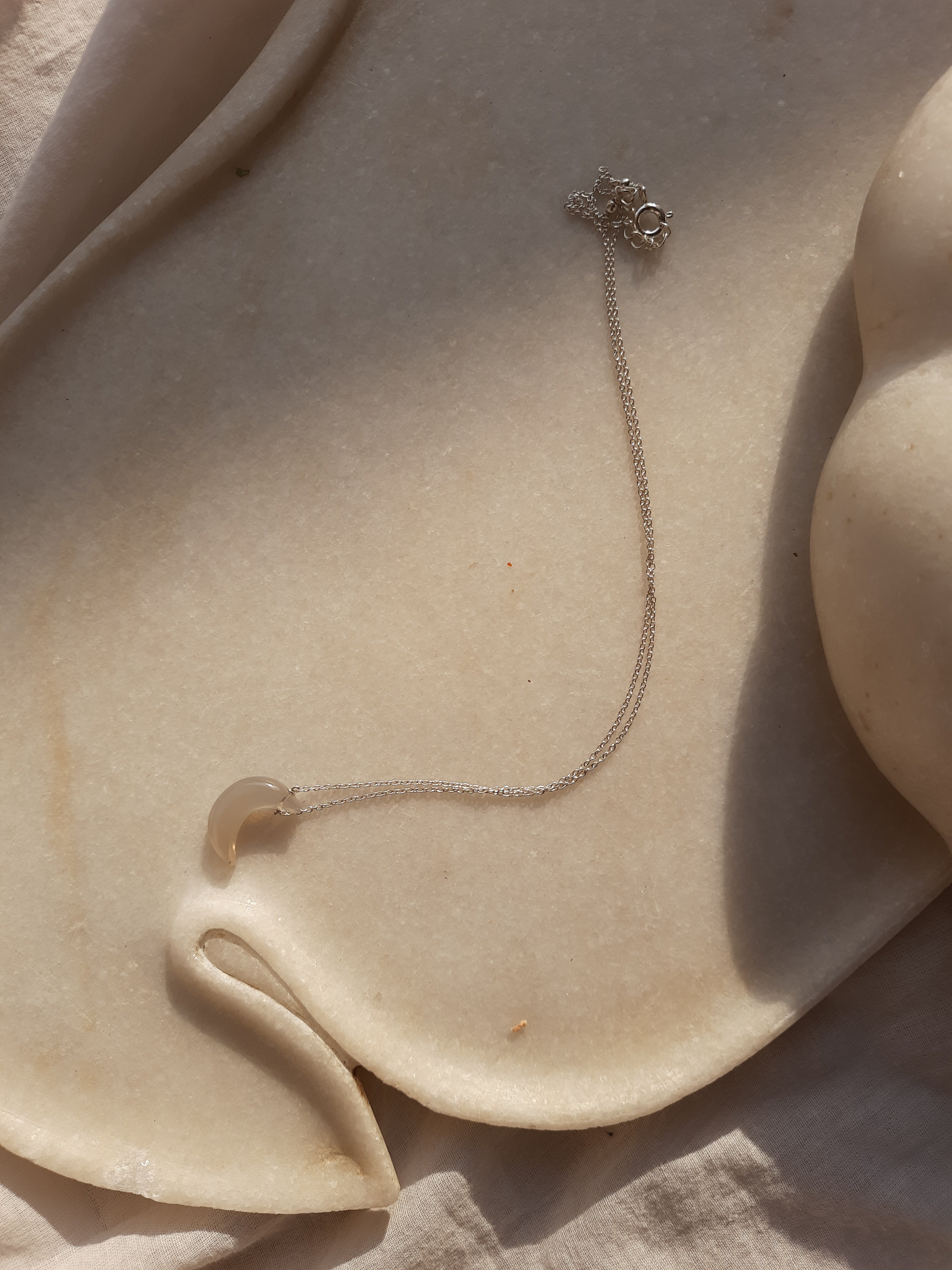 adhva - Grey Moonstone Luna Pendant