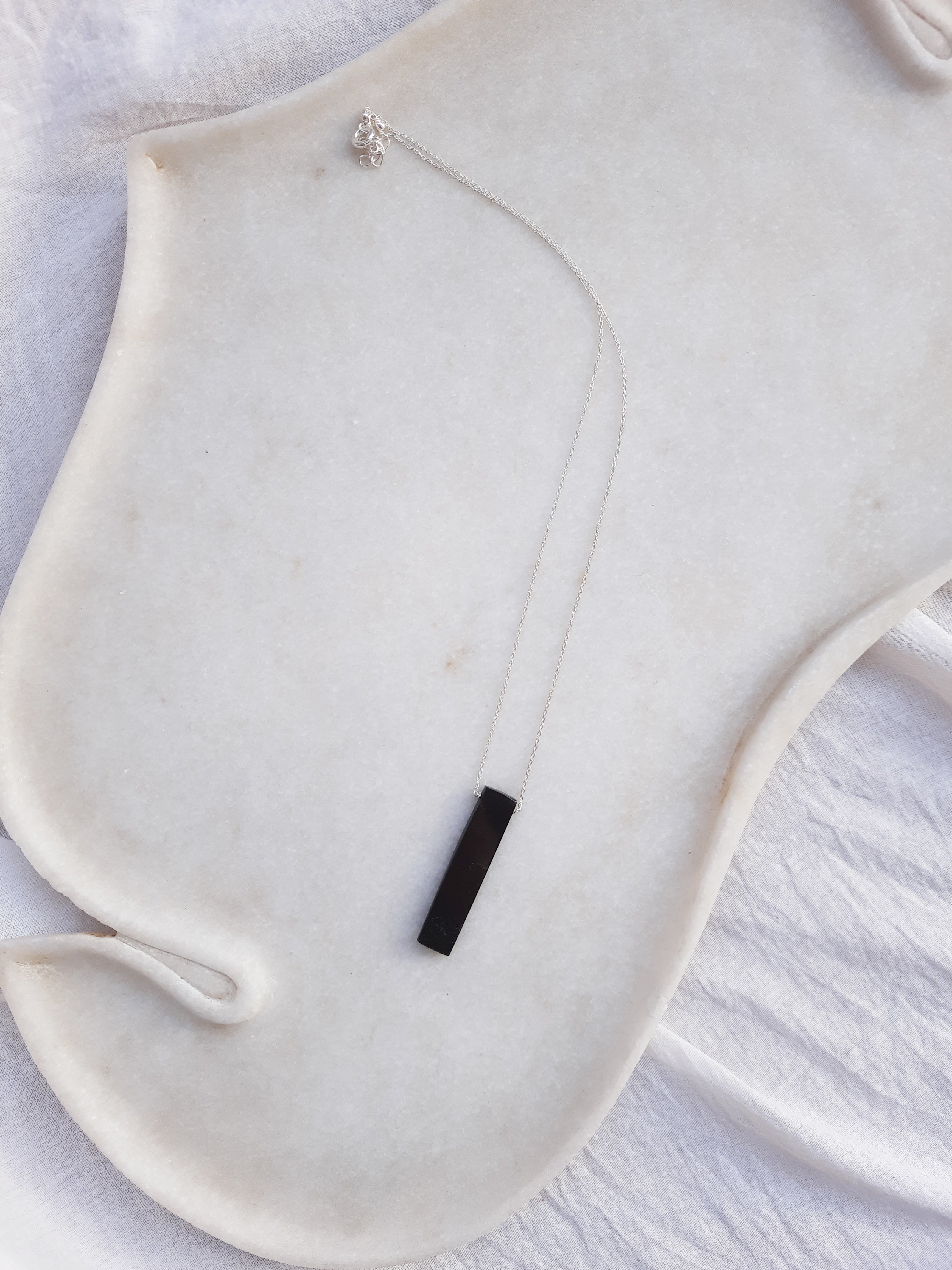 ayatah - Black Onyx Long Bar Pendant