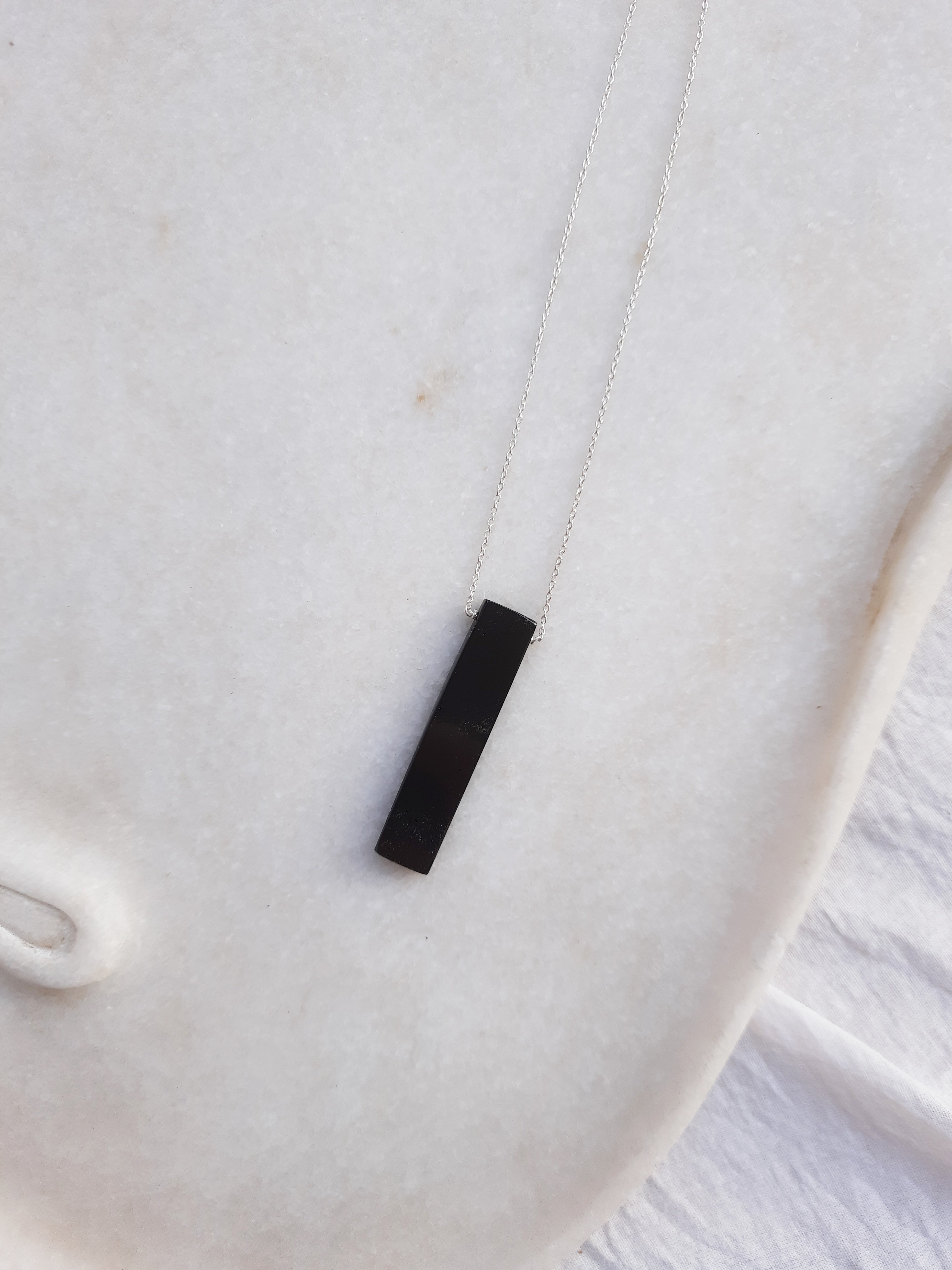 ayatah - Black Onyx Long Bar Pendant