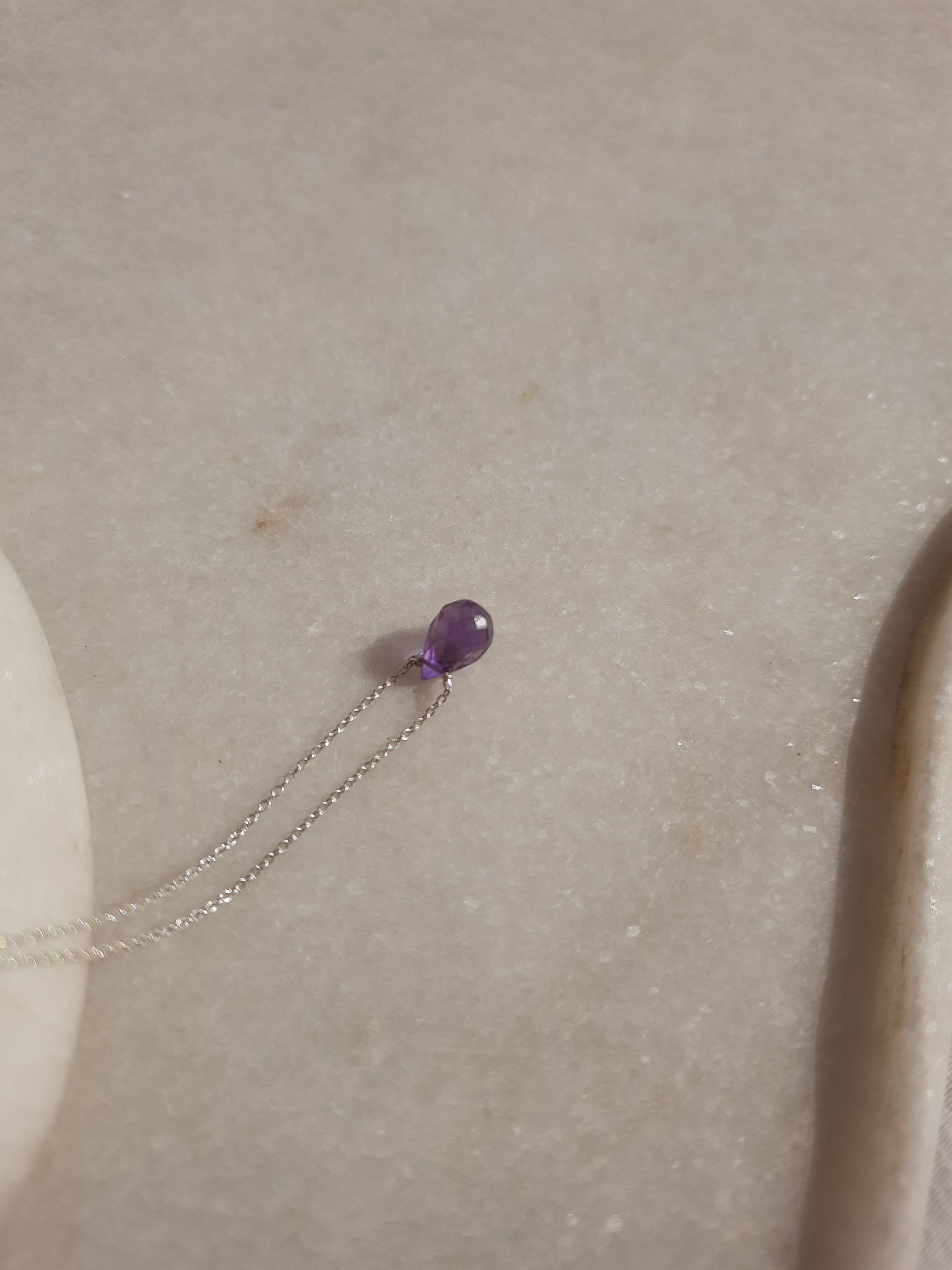 visno - Amethyst Tear shaped Drop Pendant