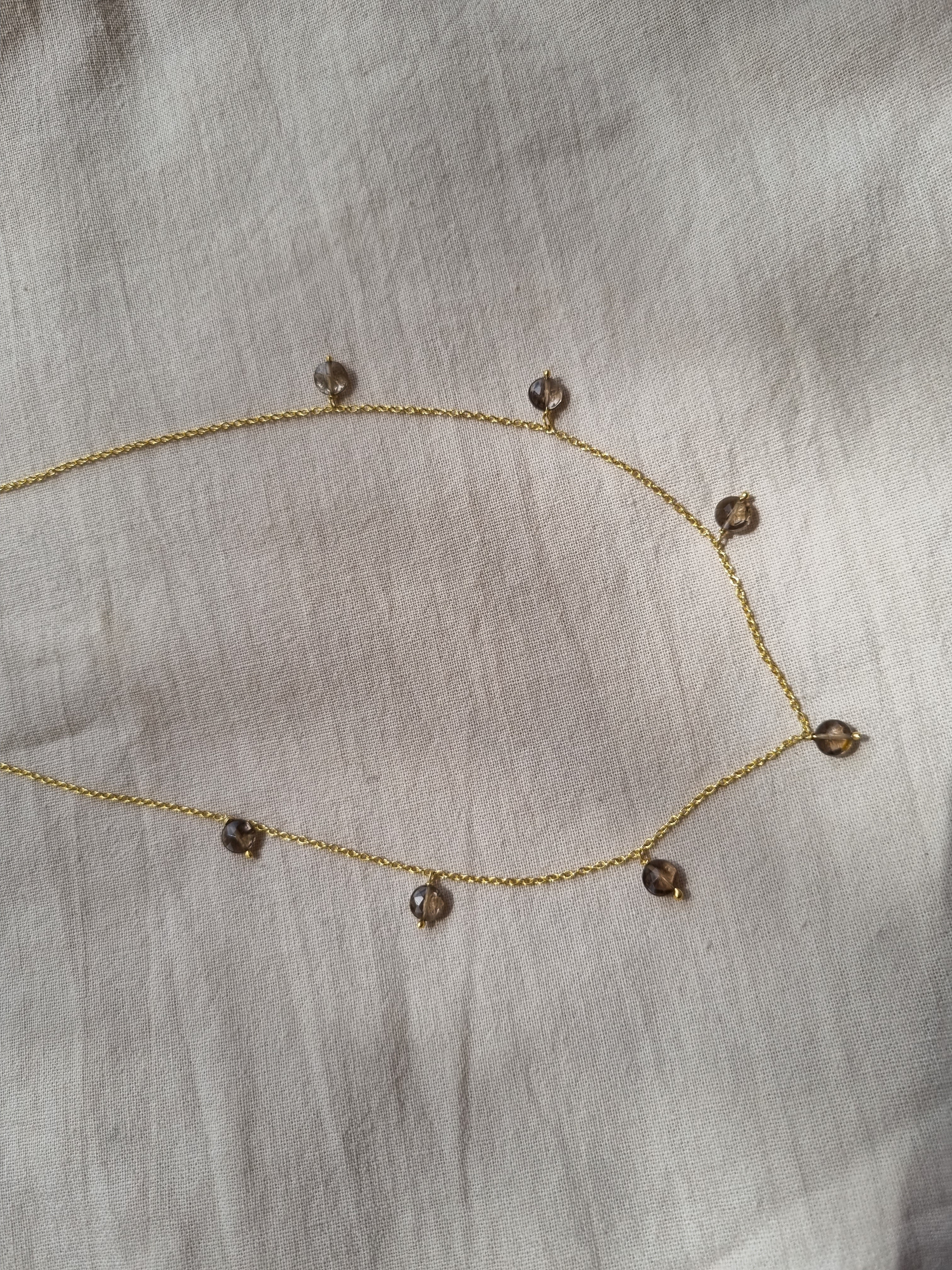 dirgha - Smoky Quartz Coin Choker