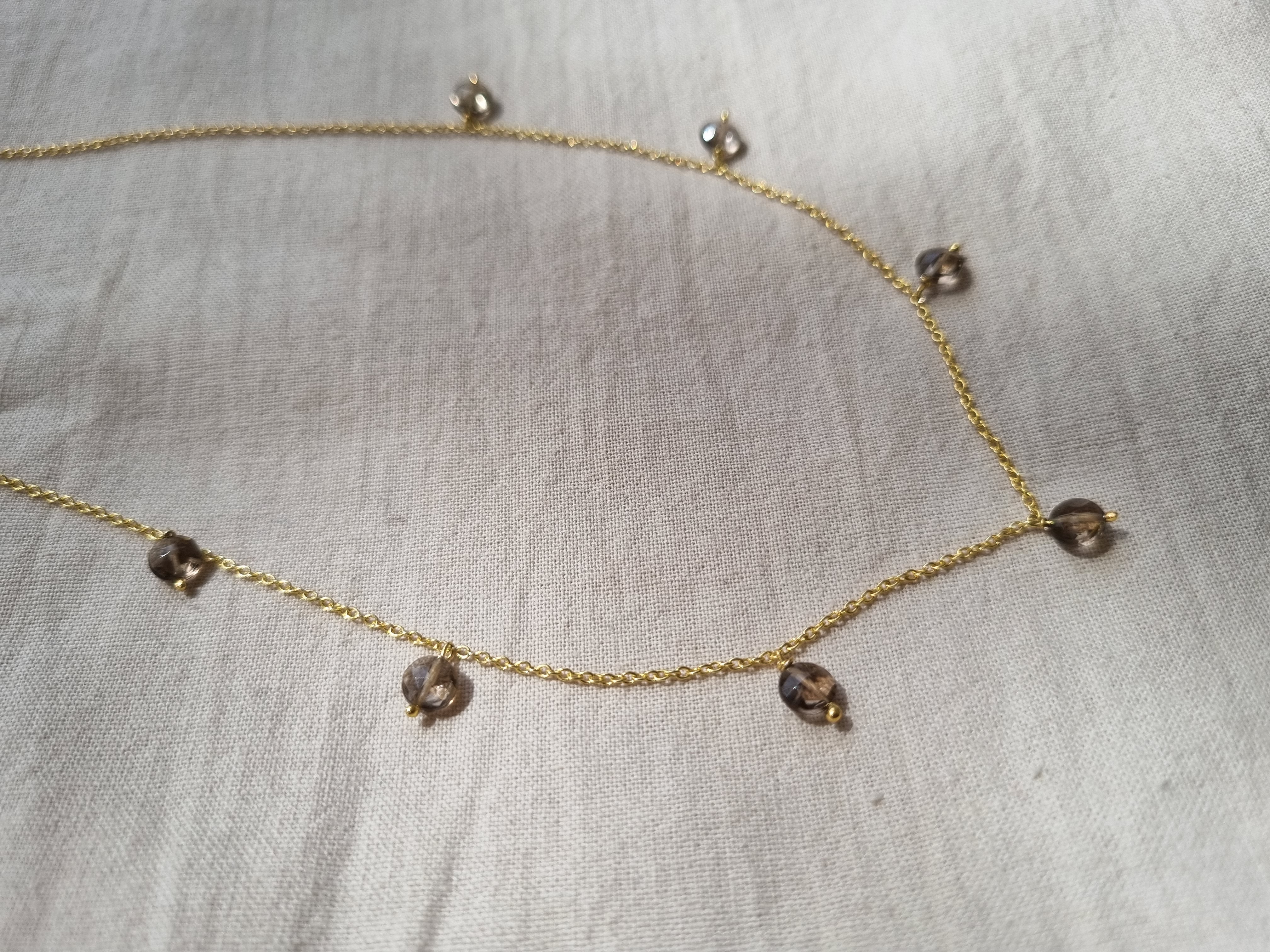 dirgha - Smoky Quartz Coin Choker