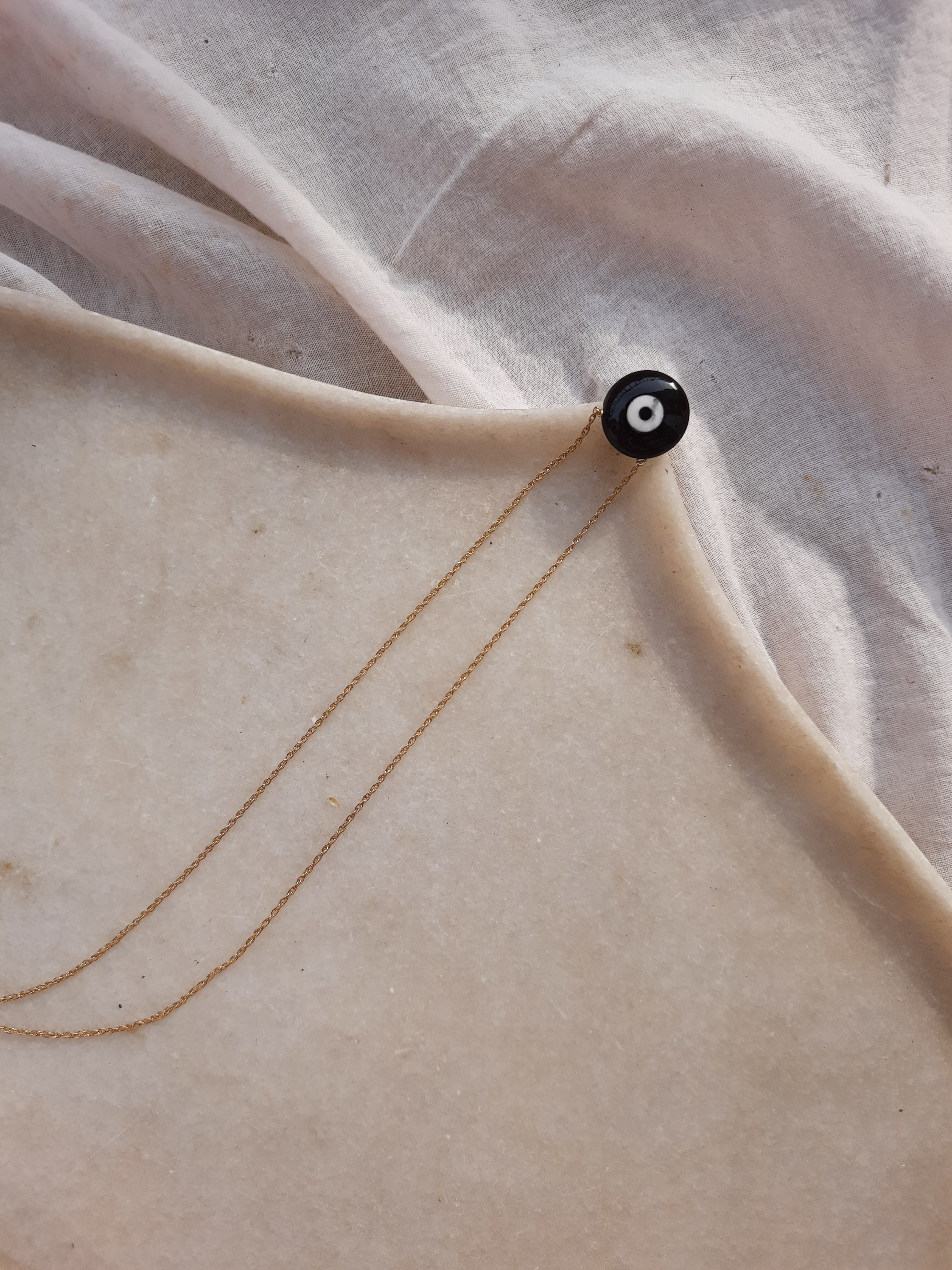 vedava - Black Onyx Evil Eye Pendant