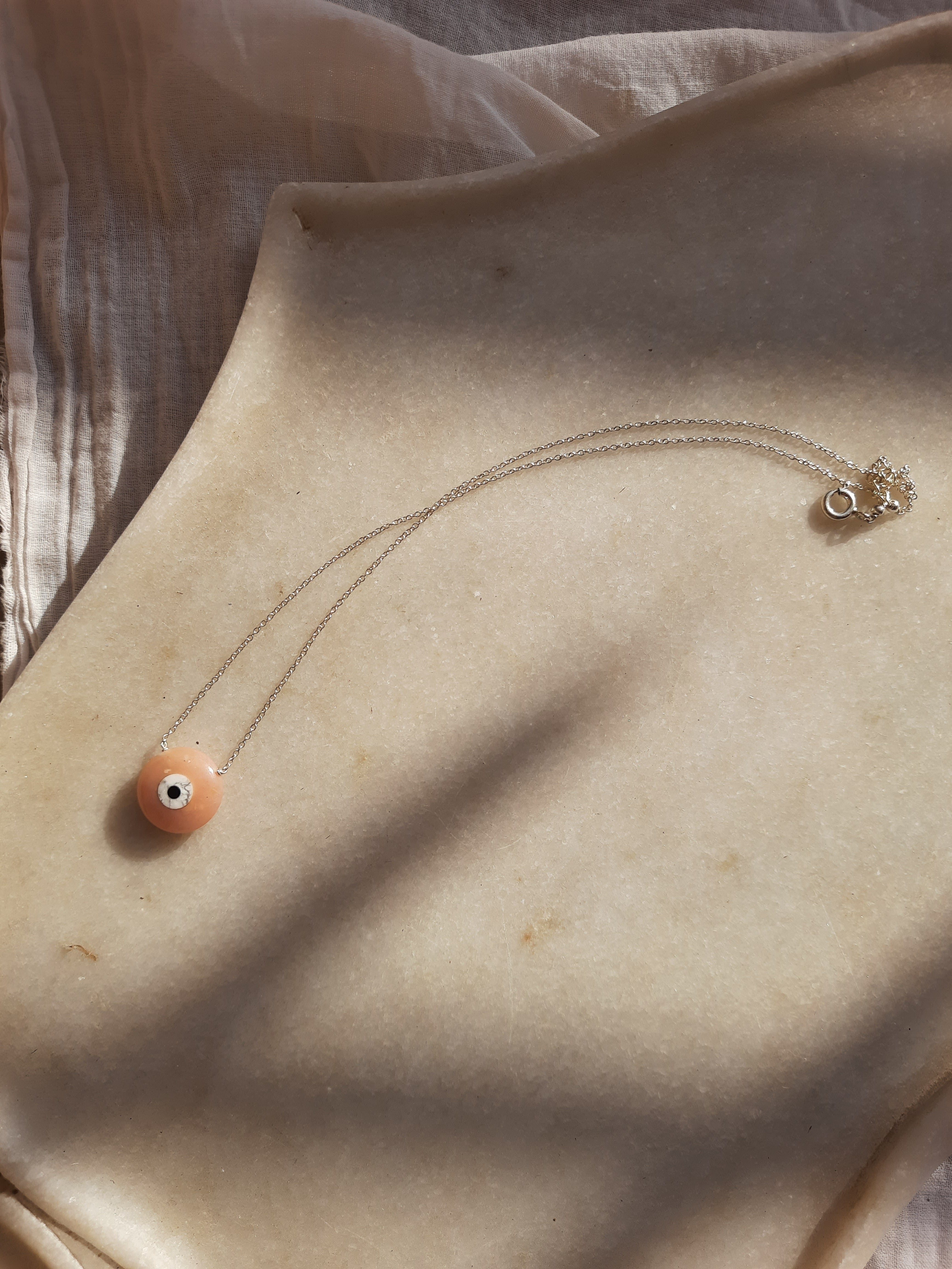 vedava - Pink Opal Evil Eye Pendant