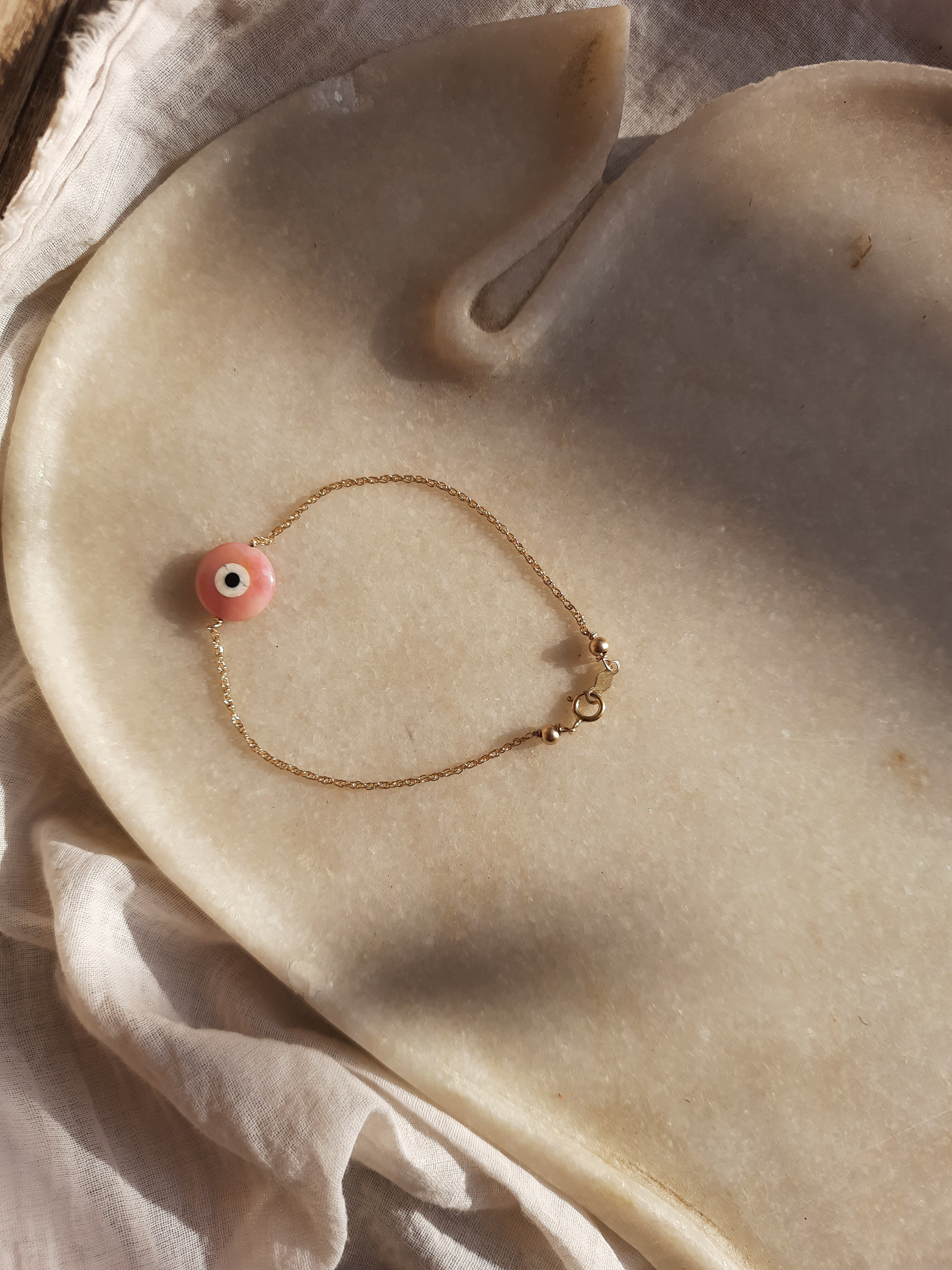 ayena - Pink Opal Evil Eye Bracelet