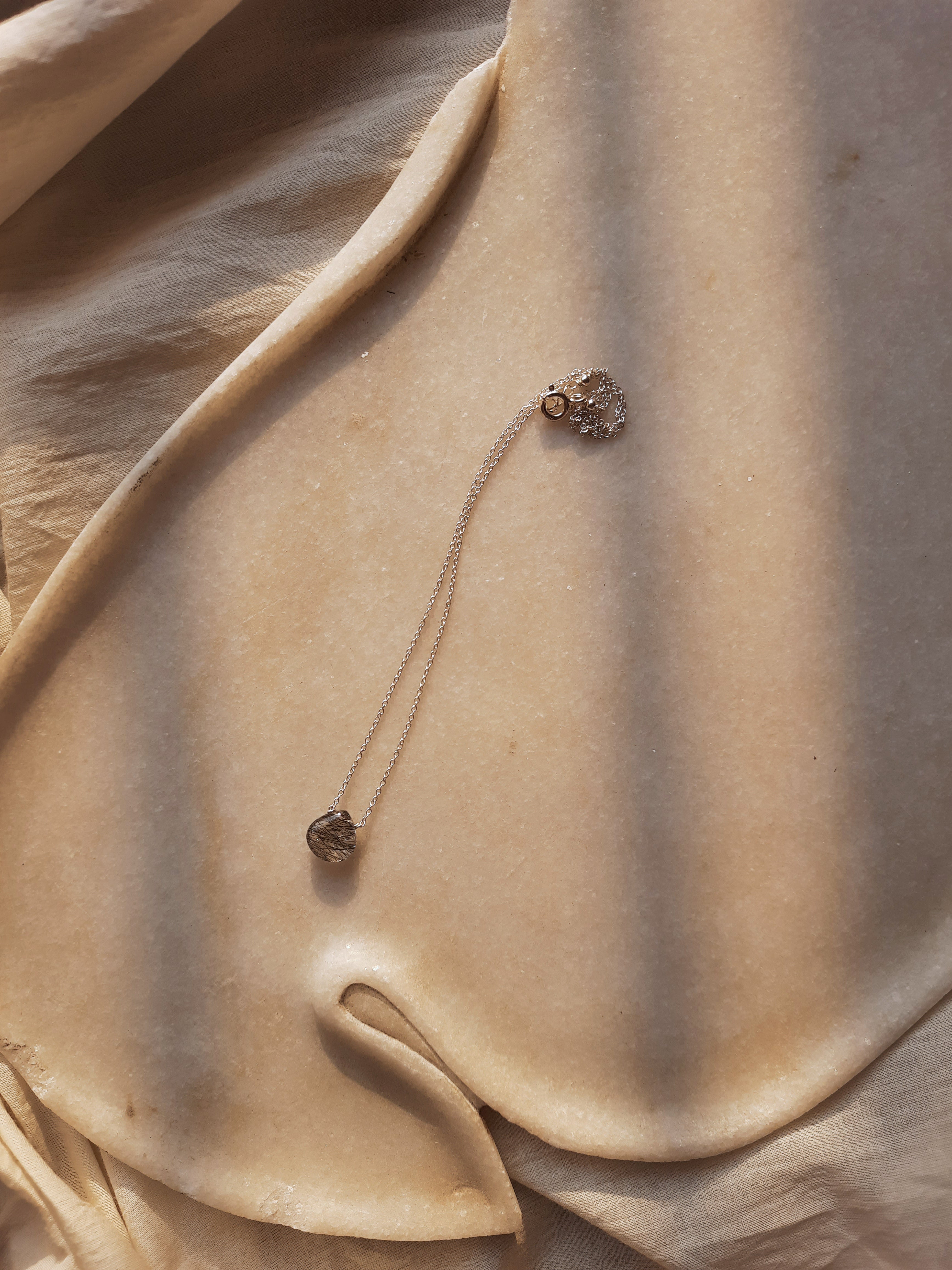 sete - Black Rutilated Quartz Badamcha Pendant