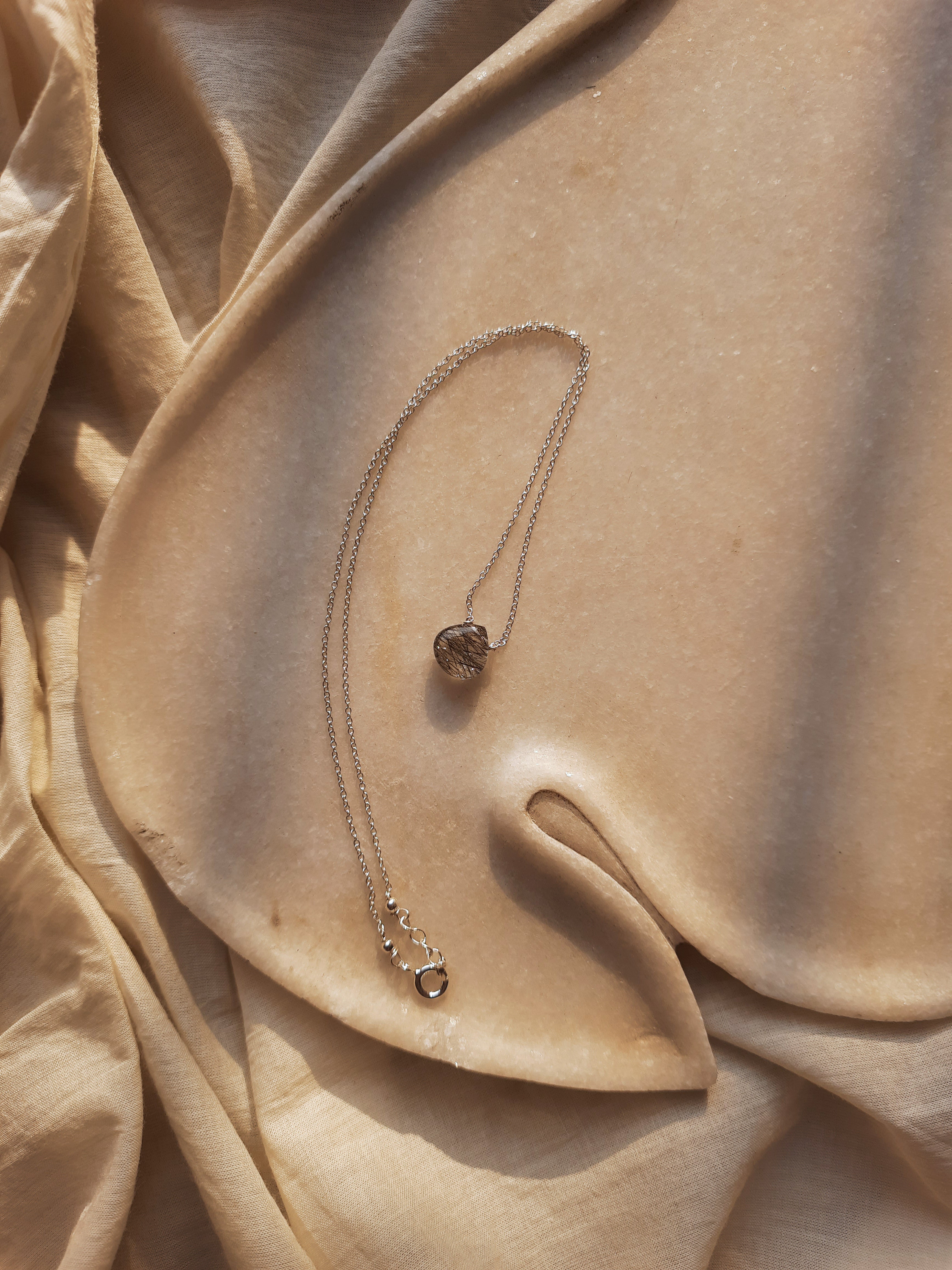 sete - Black Rutilated Quartz Badamcha Pendant