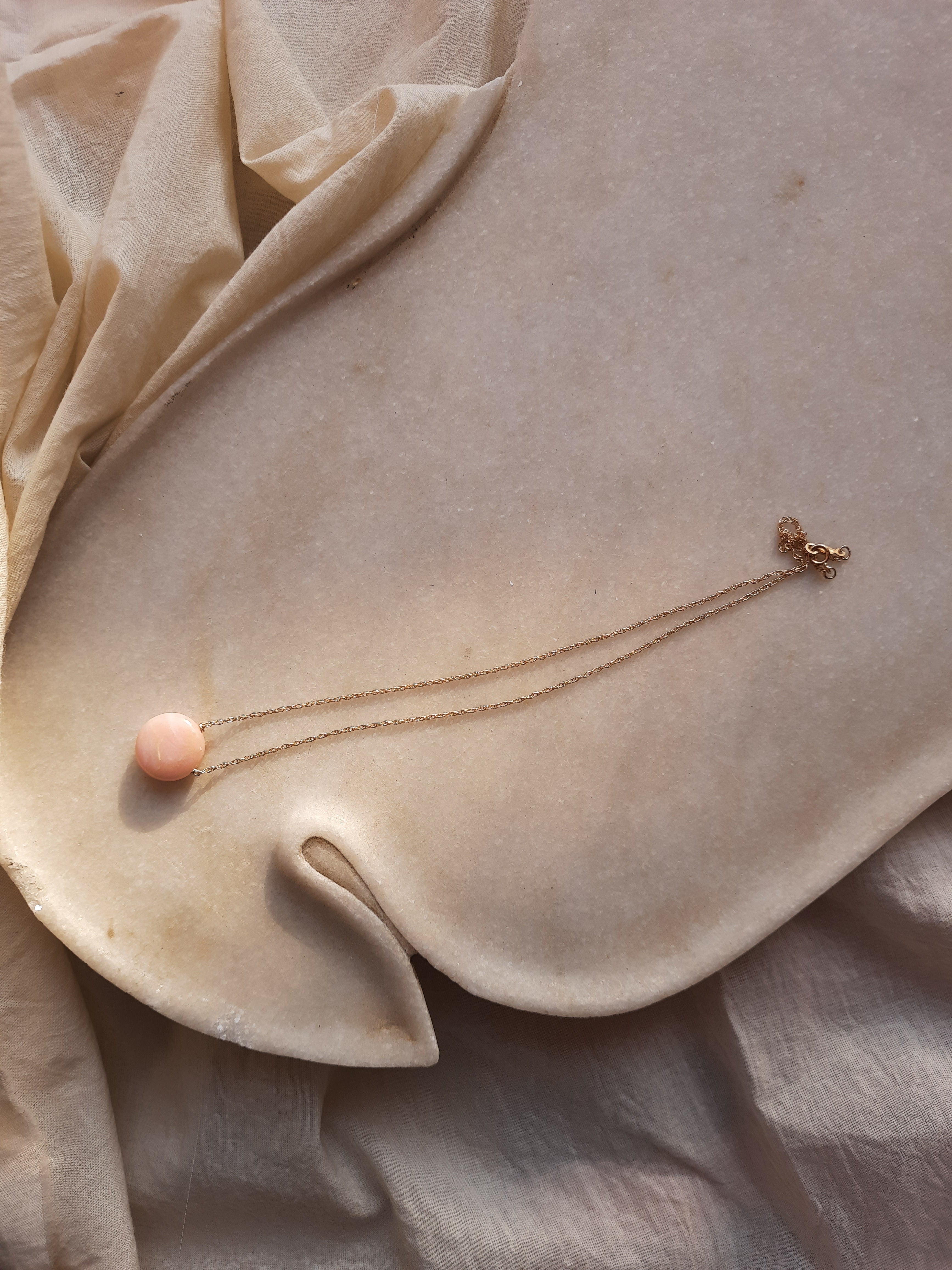 vyaas - Pink Opal Coin Pendant