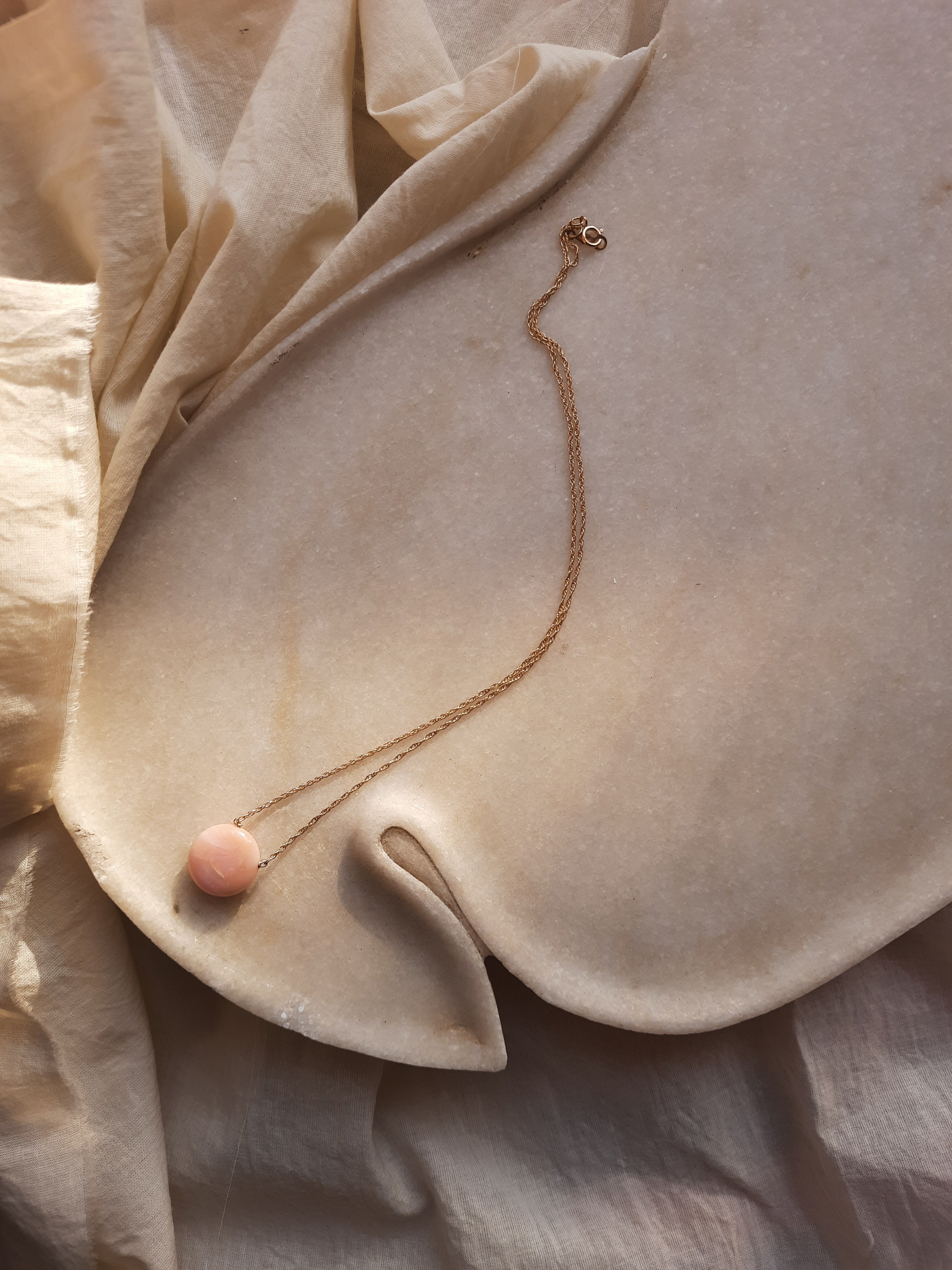 vyaas - Pink Opal Coin Pendant