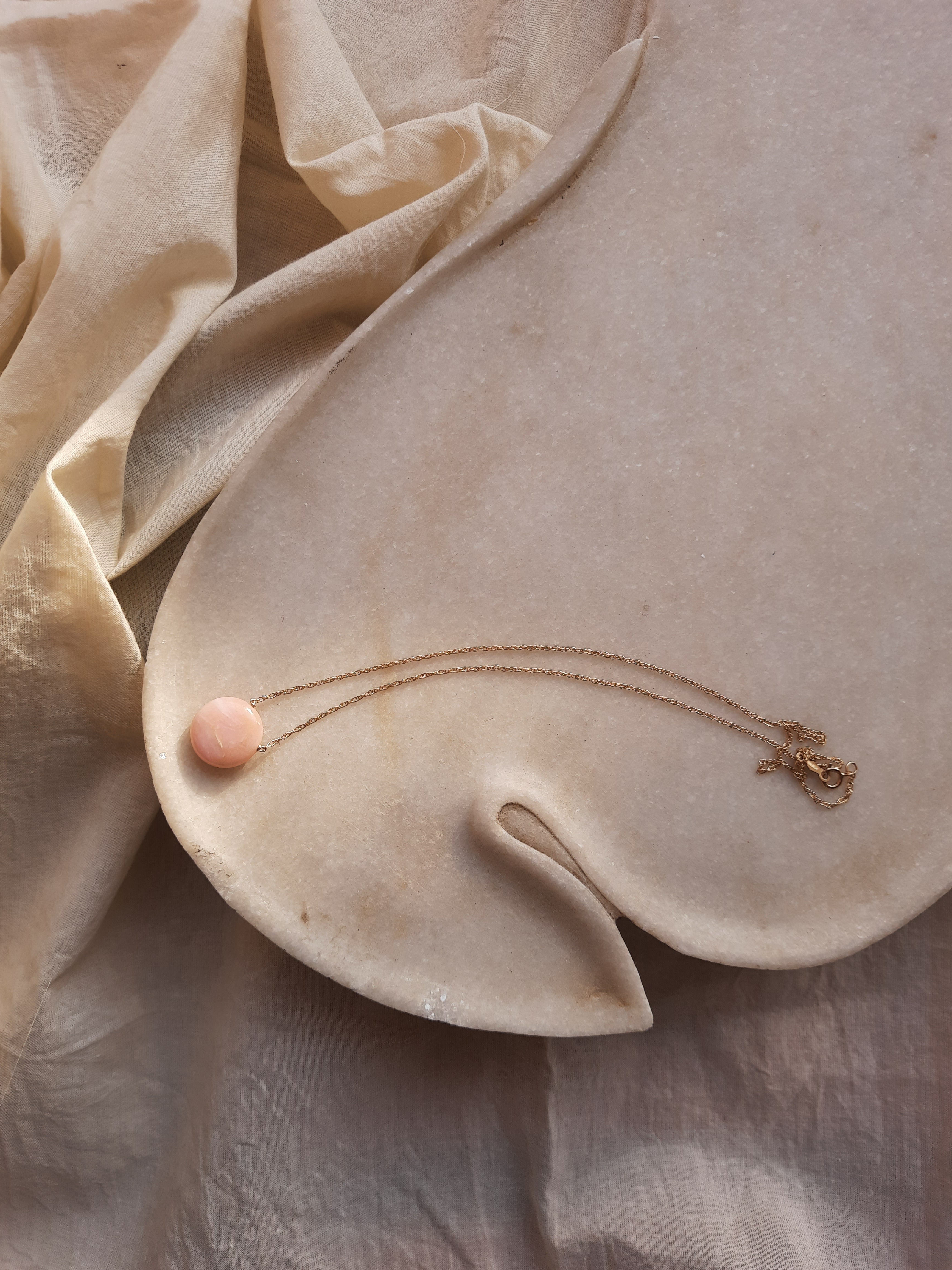 vyaas - Pink Opal Coin Pendant