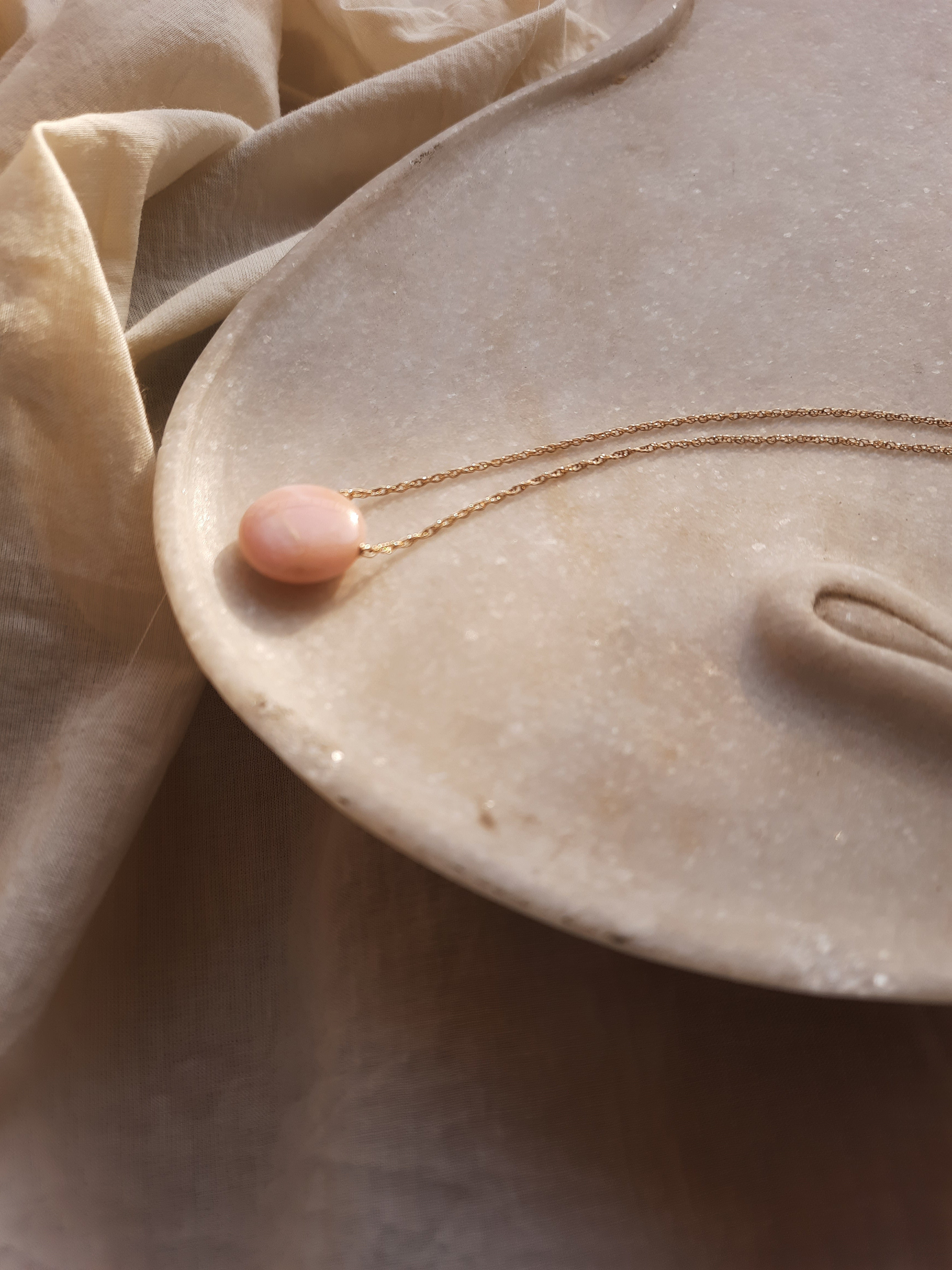 vyaas - Pink Opal Coin Pendant