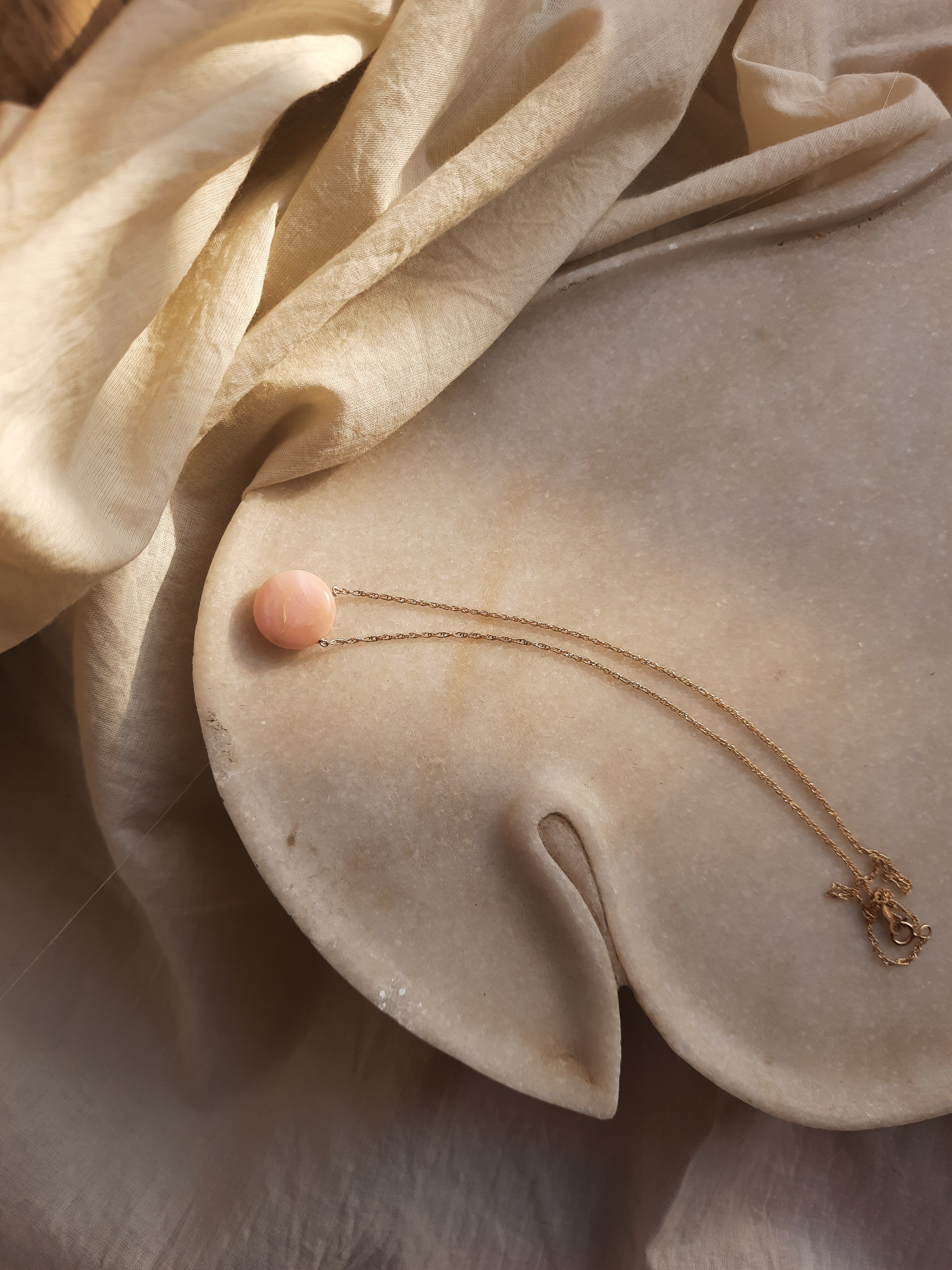 vyaas - Pink Opal Coin Pendant