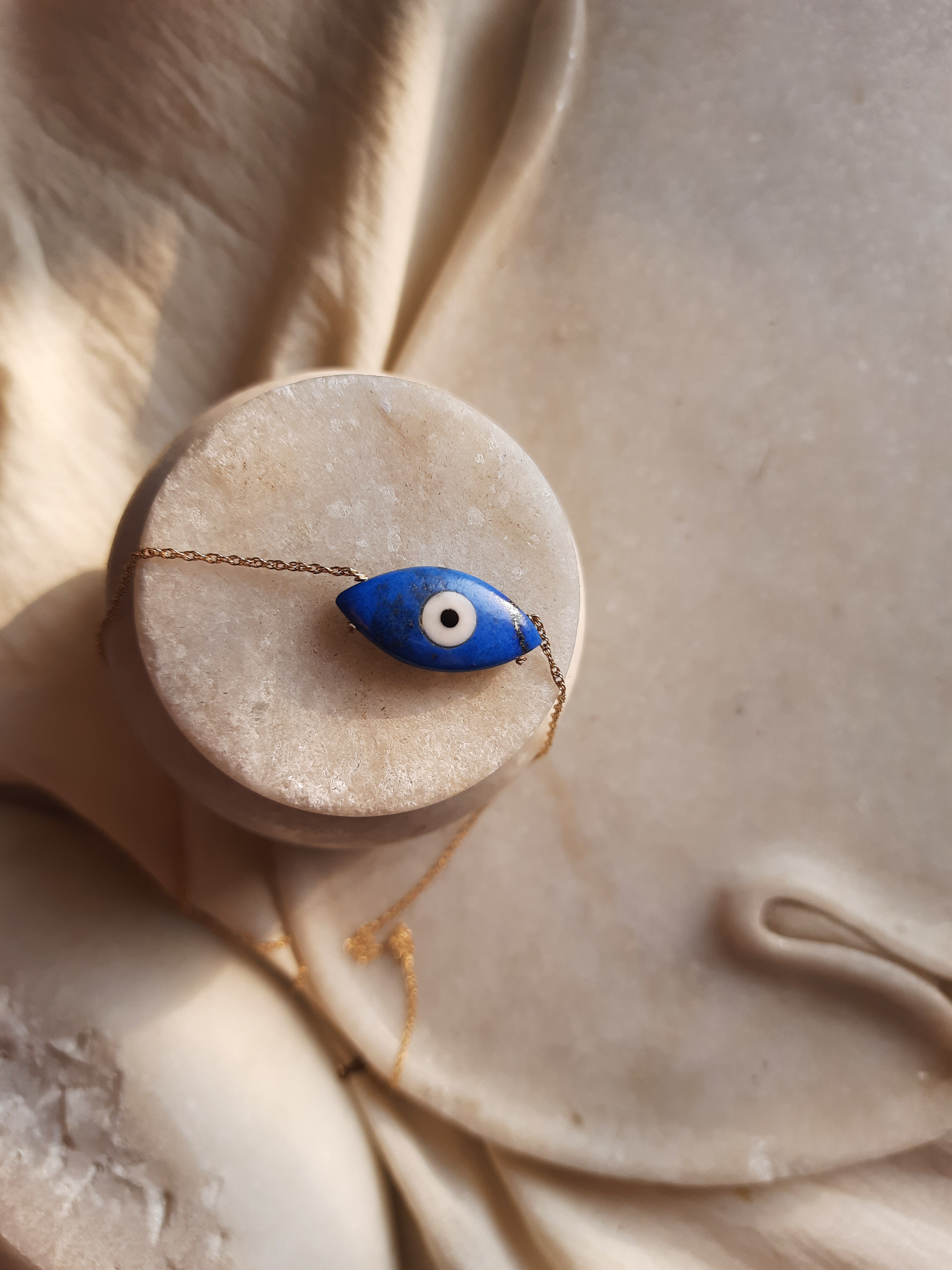 edav - Lapis Lazuli Marquise Evil Eye Pendant