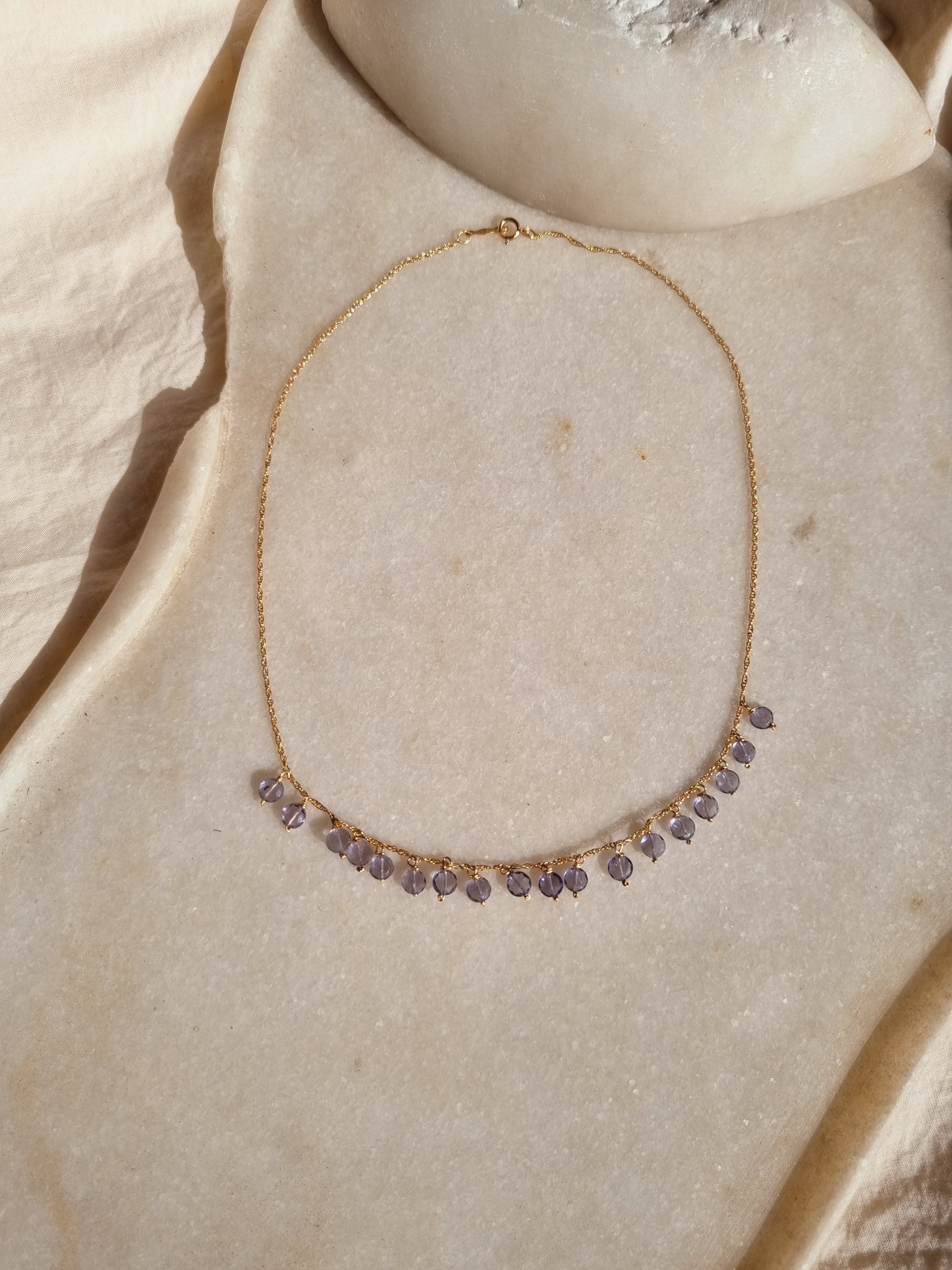 hrasva - Iolite Coin Choker