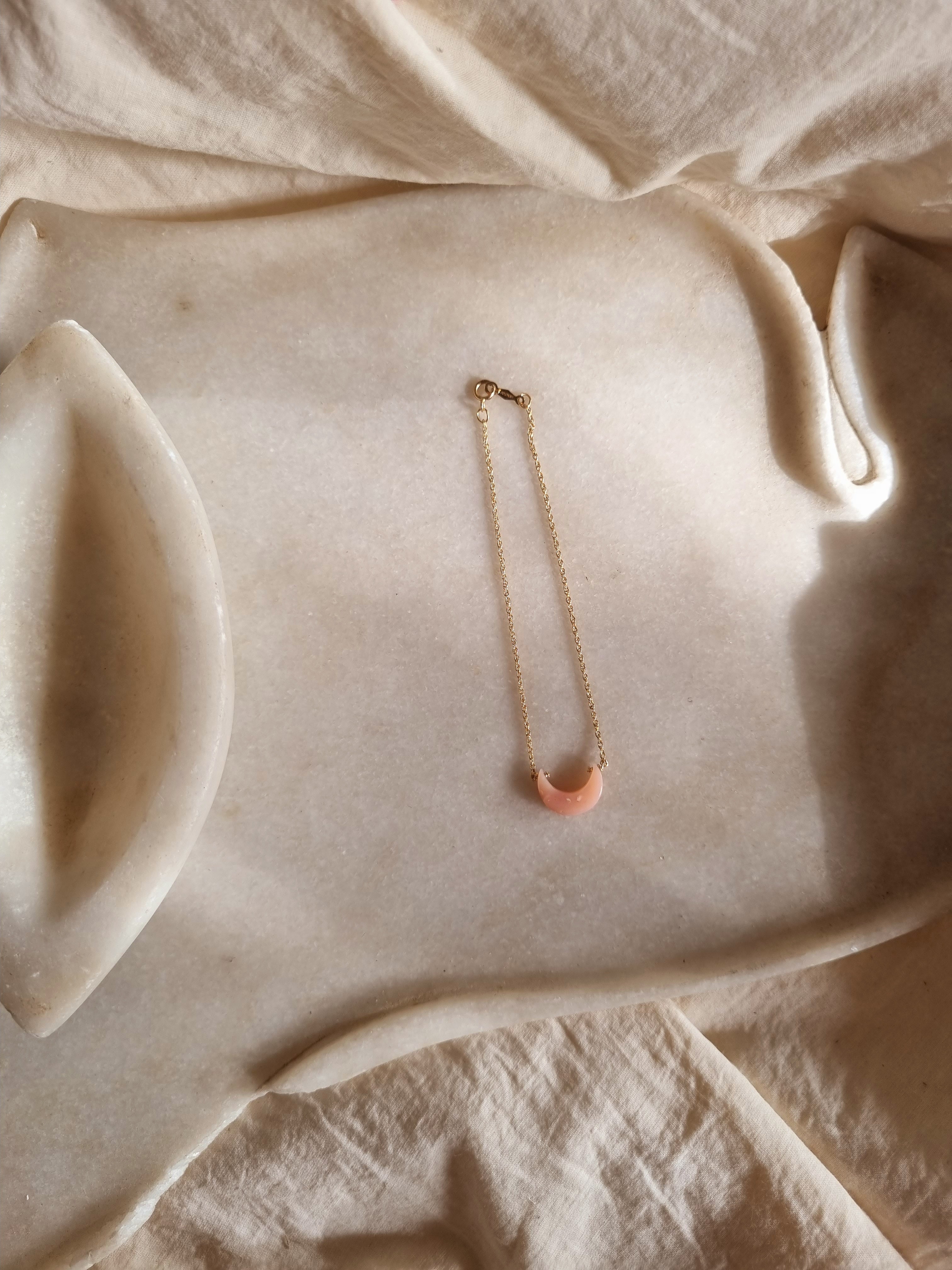 adhvaya - Pink Opal Luna Bracelet