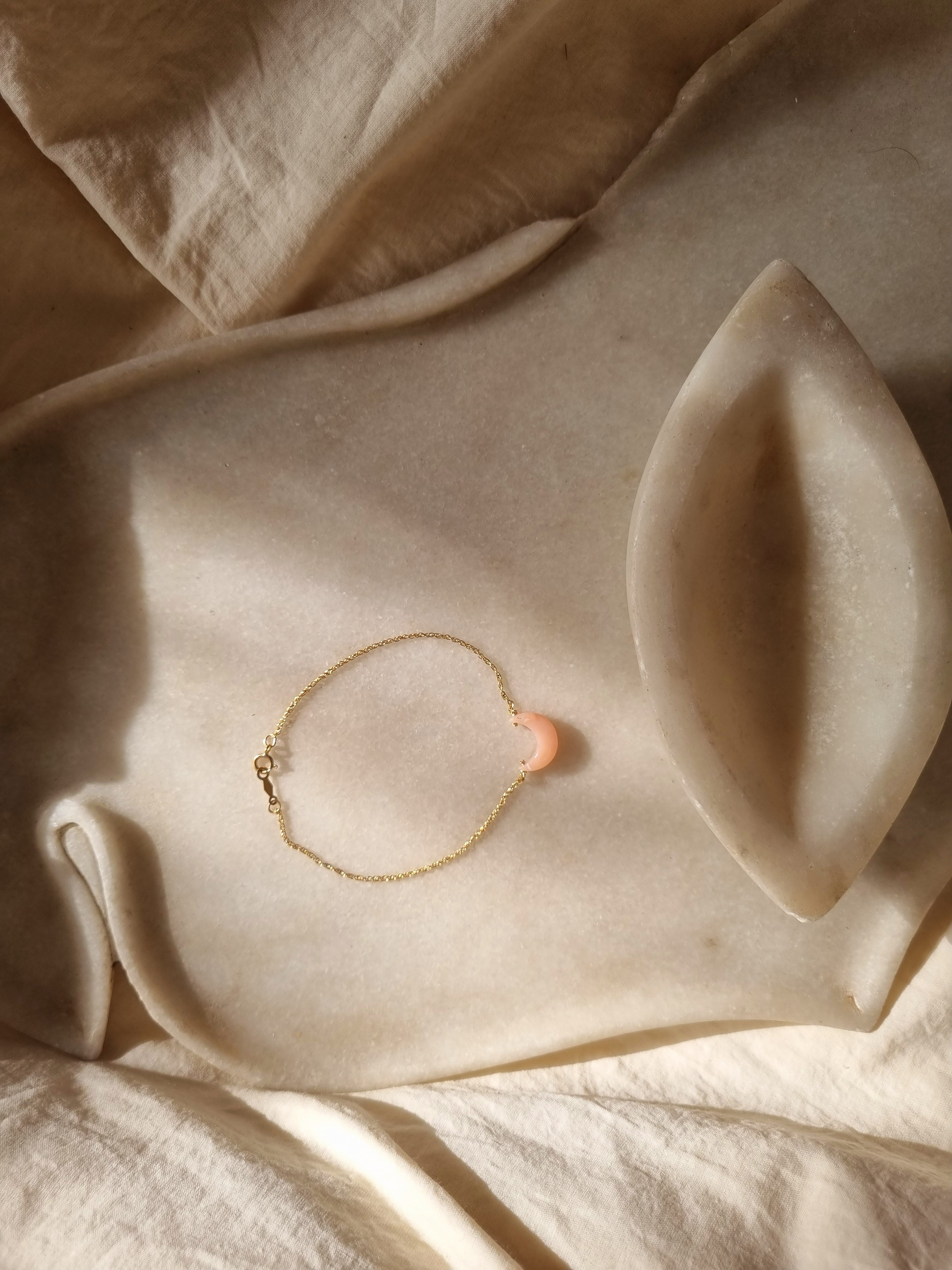 adhvaya - Pink Opal Luna Bracelet